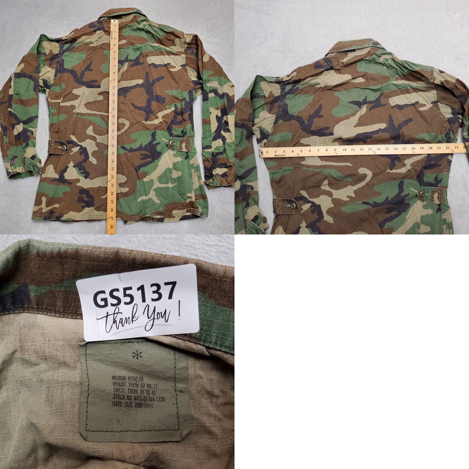 Vintage VTG Woodland Camo Shirt Men Medium Regular Camouflage Ripstop Long Sleeve Jacket Size US M / EU 48-50 / 2 - 8 Thumbnail