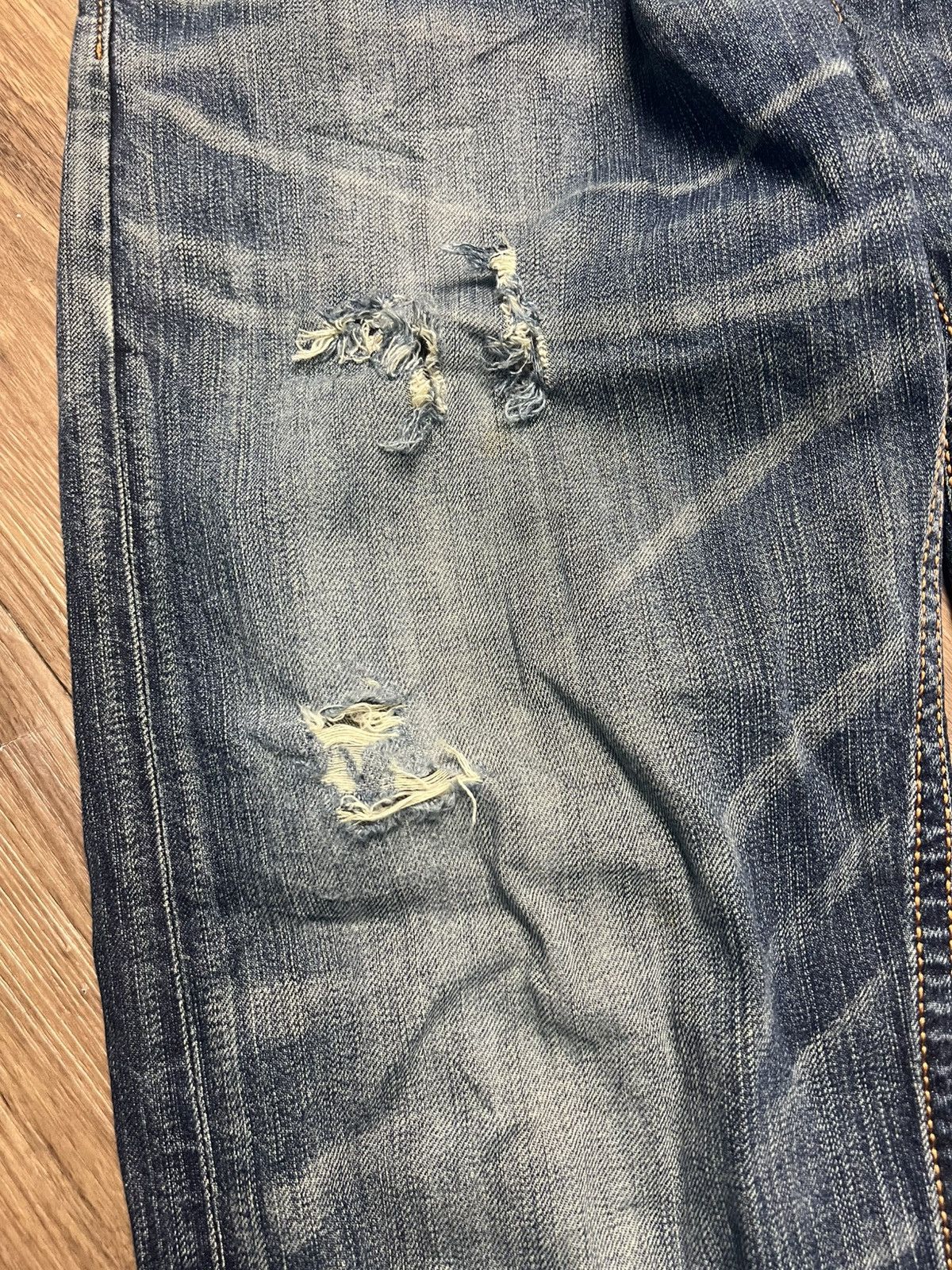 Edwin Edwin Japan Denim Ripped Distressed Relaxed Fit Jeans (42) Size US 30 / EU 46 - 5 Thumbnail