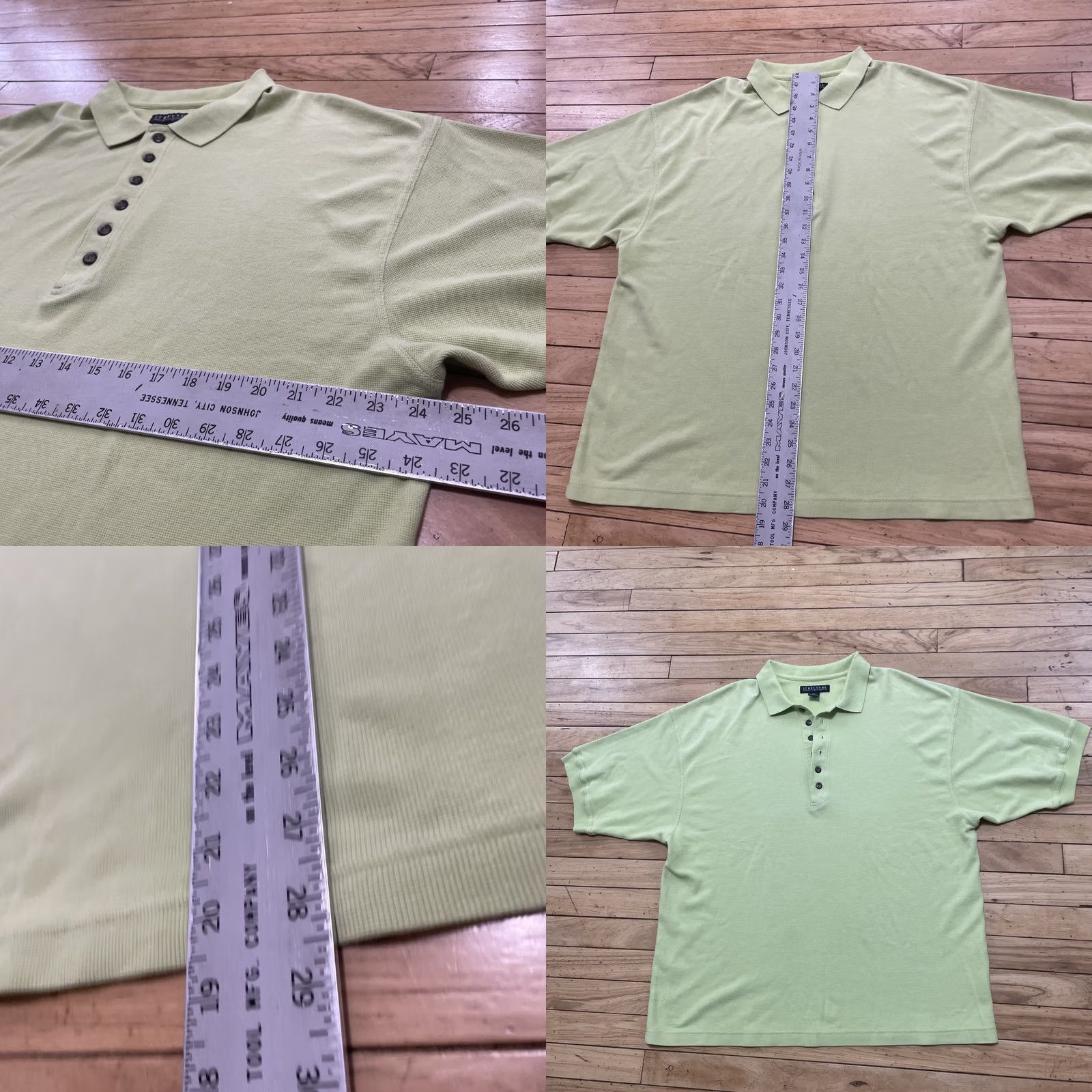 Vintage VINTAGE Structure Polo Shirt Men XL Green 90s Casual Golf Business 6 Buttons Size US XL / EU 56 / 4 - 8 Thumbnail