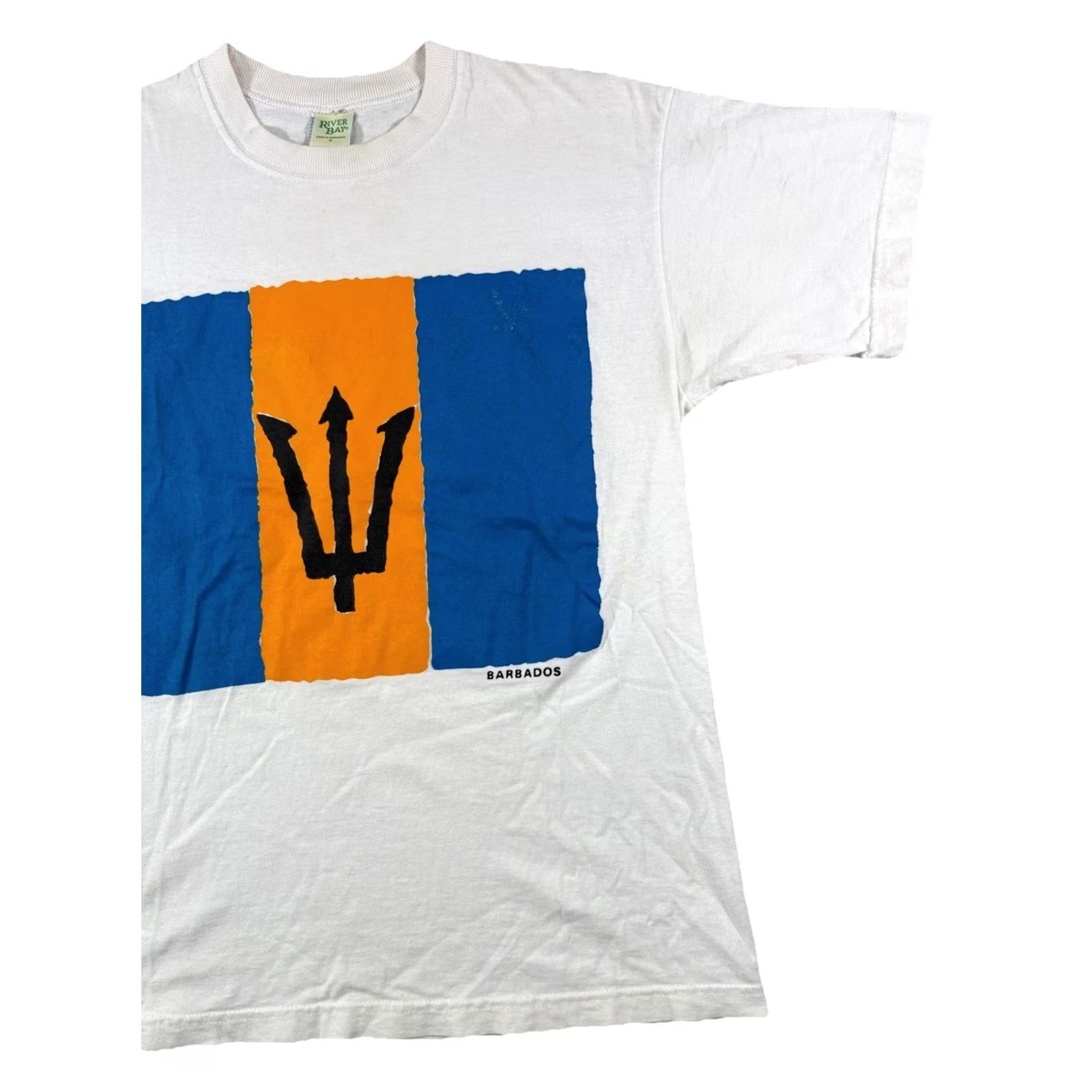 Vintage VINTAGE Barbados Flag Short Sleeve Shirt White River Bay 90s Adult Small Men S White Sports USA Reg Size US S / EU 44-46 / 1 - 3 Thumbnail