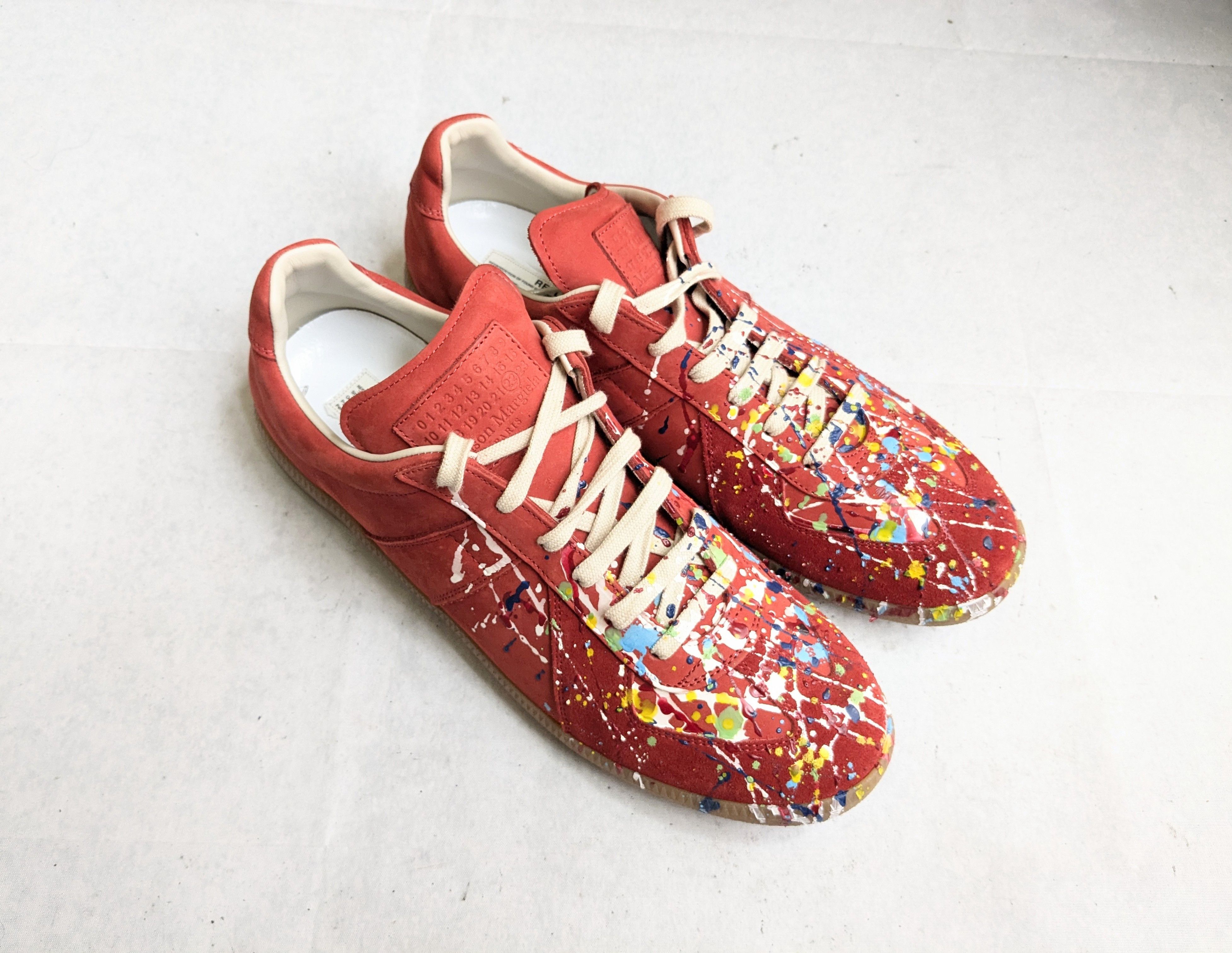 Maison Margiela Maison Margiela GAT Replica Red Paint Splatter 13 46 Low Top Size US 13 / EU 46 - 4 Thumbnail
