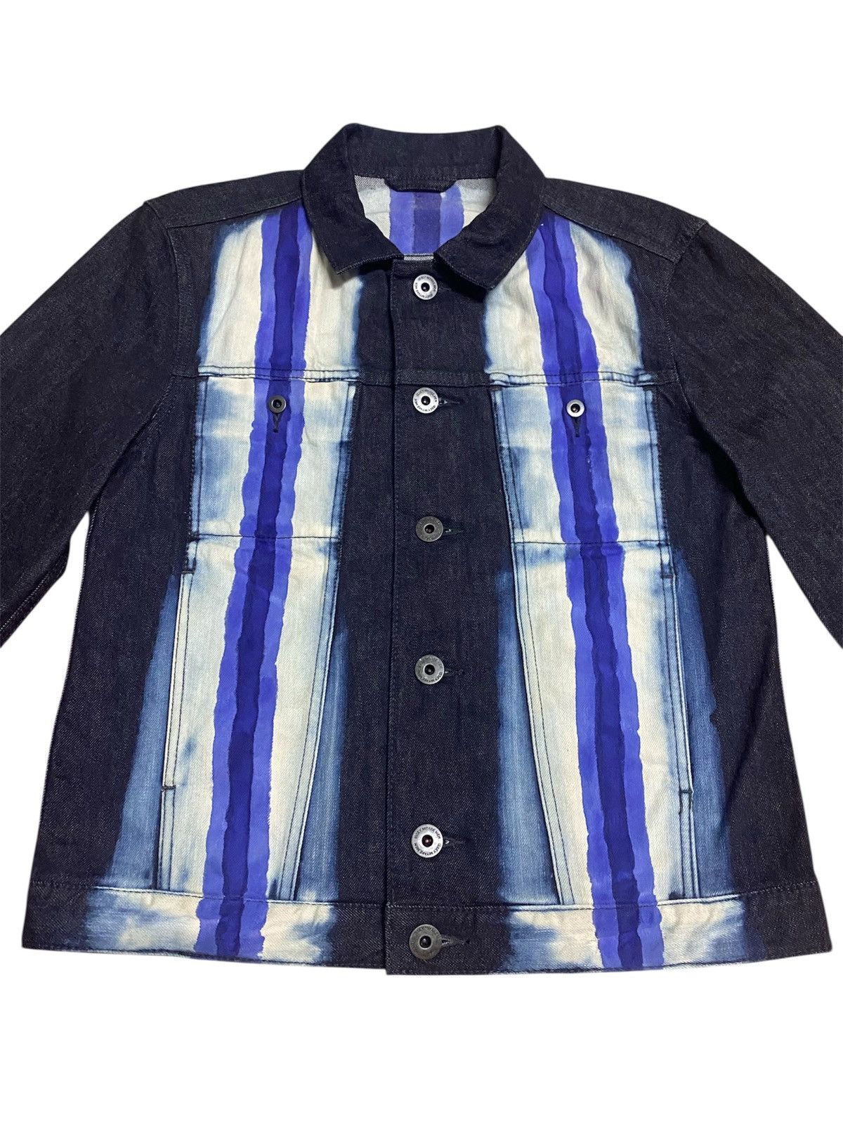 Issey Miyake Rare! Issey Miyake Men SS04 Hand Painted Print Denim Jacket Size US M / EU 48-50 / 2 - 2 Thumbnail