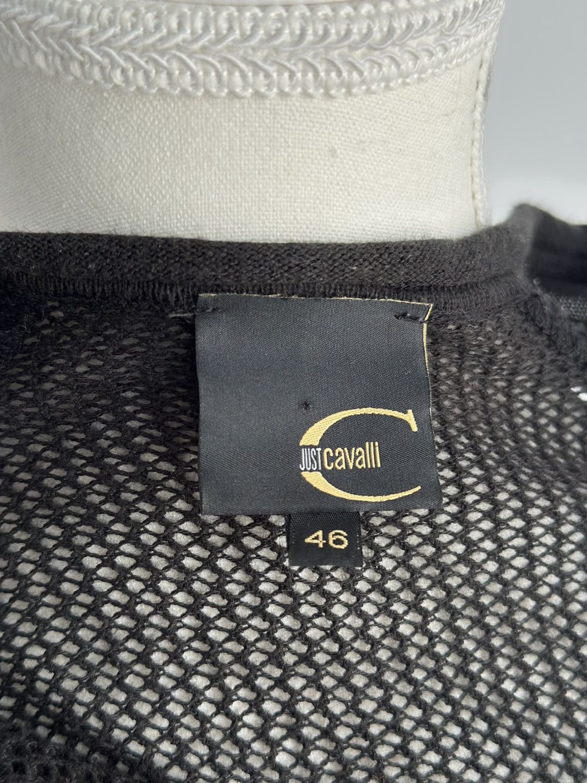 Just Cavalli 00s Just Cavalli Y2K Black Cotton Mini Mesh Dress Sz 46 Size L / US 10 / IT 46 - 11 Thumbnail