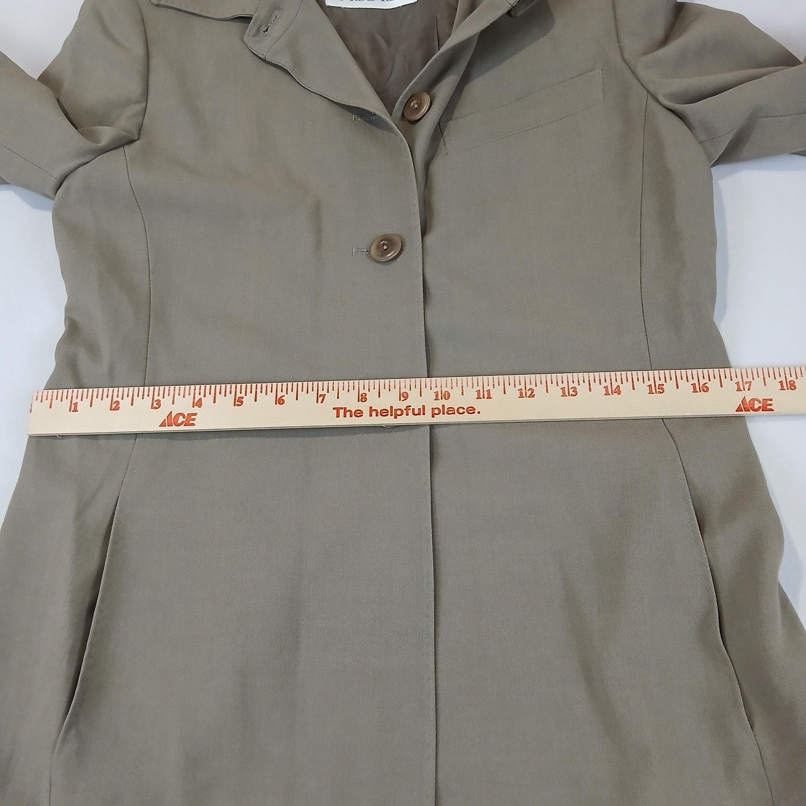 Max Mara MaxMara Coat Womens Small Taupe Beige Wool Blend Long Jacket Size S / US 4 / IT 40 - 9 Thumbnail