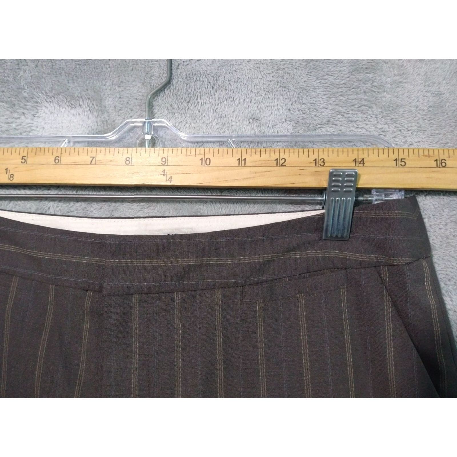 Banana Republic Banana Republic Pants Womens 8 Short Brown Striped Wool Blend Stretch Career Dress Pants Women's 8 Brown Striped Wool Blend Stretch City Preppy Size 30" / US 8 / IT 44 - 3 Thumbnail