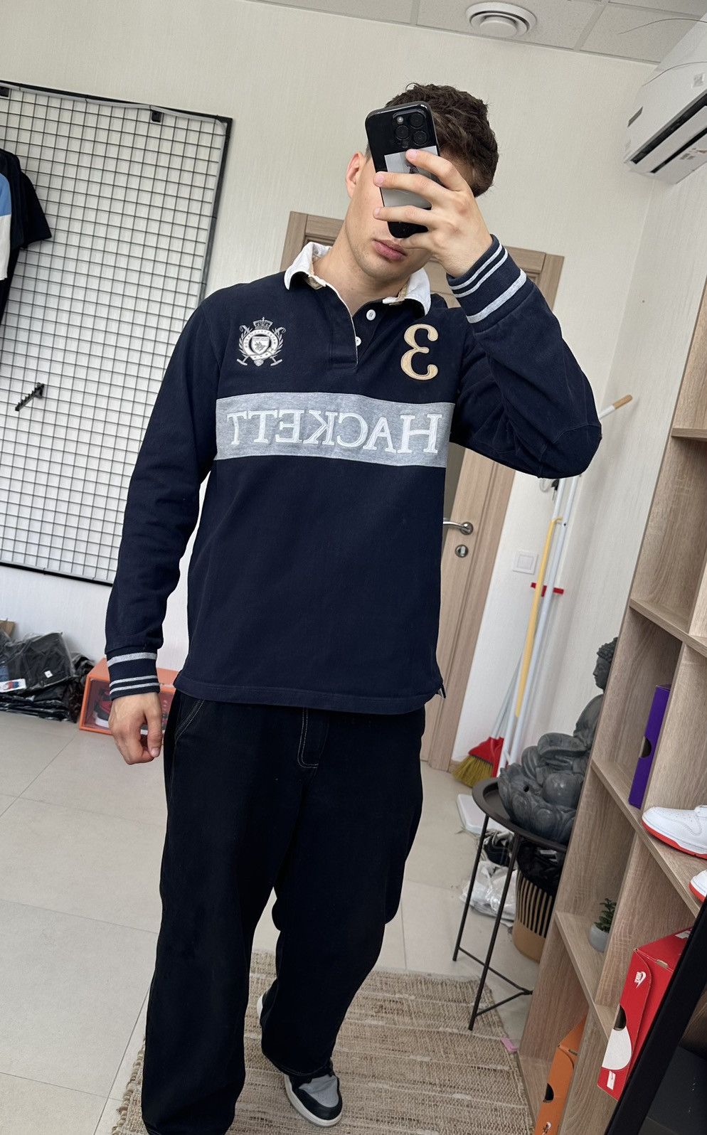 Hackett × Vintage Vintage Hackett London Snow polo team jersey #3 Men L Navy Size US L / EU 52-54 / 3 - 23 Thumbnail