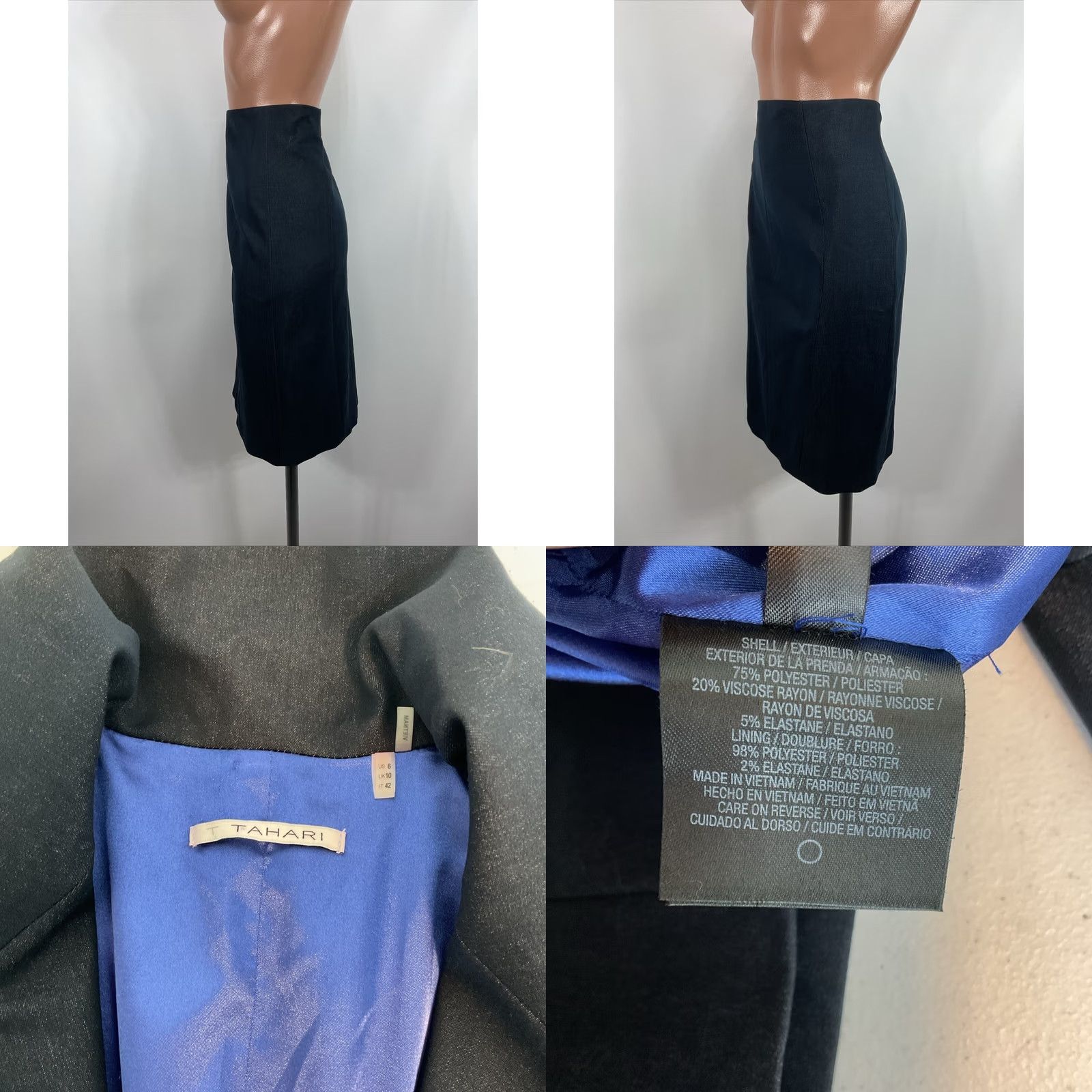Vintage VINTAGE T Tahari Dark Blue Suit Blazer 2 Piece Skirt Set Size 6 Women Denim Look Shirt Jacket Skirt Womens Size 28" / US 6 / IT 42 - 9 Thumbnail
