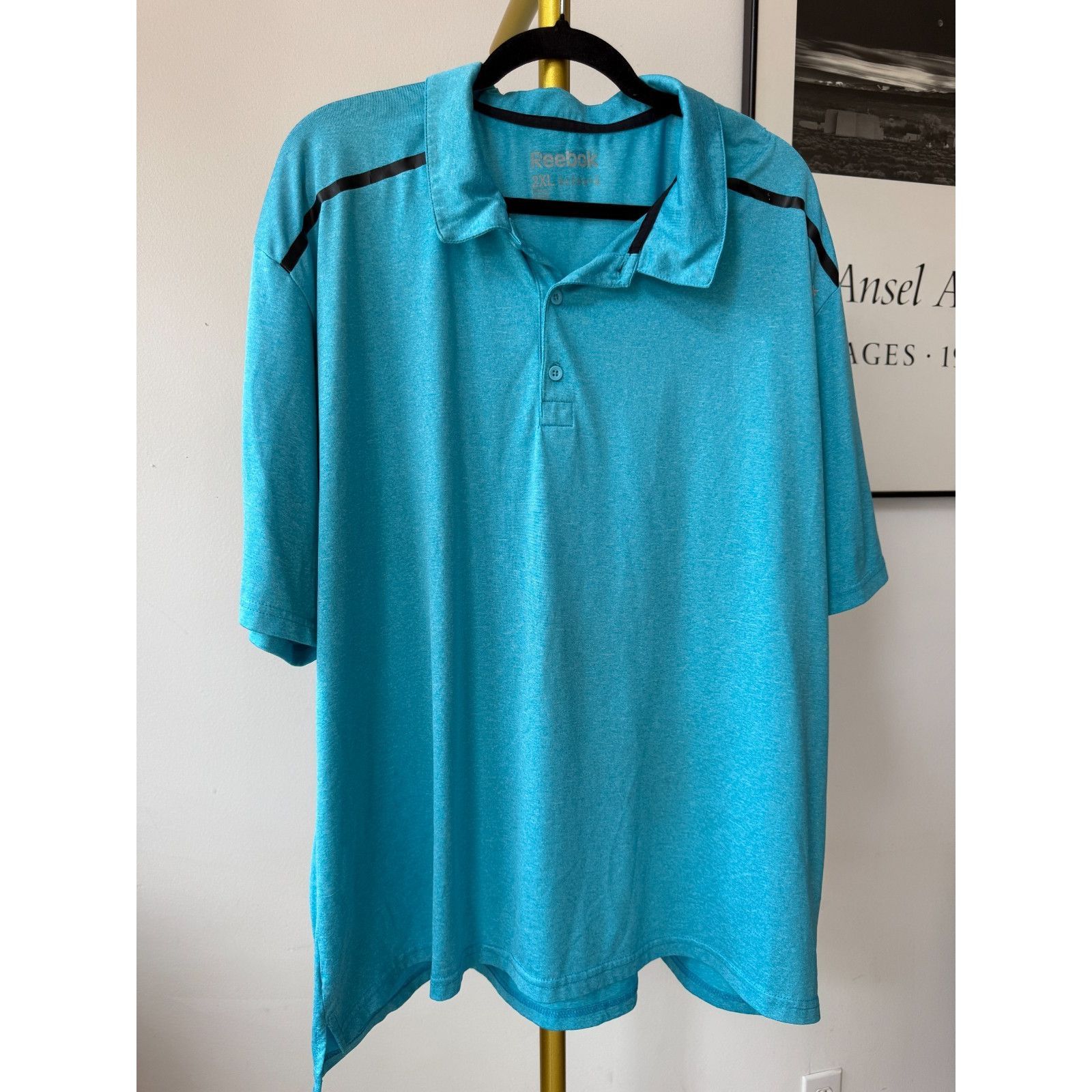 Reebok Reebok Mens 2XL Turquoise Golf Polo Shirt Athletic Performa Size US XXL / EU 58 / 5 - 1 Thumbnail