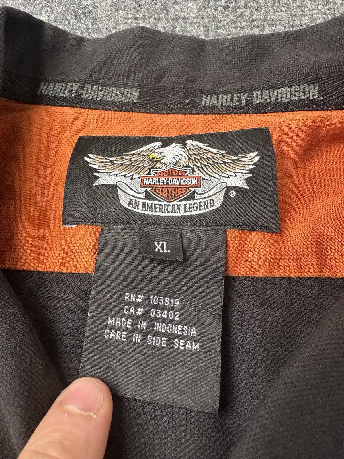 Harley Davidson Mens Harley-Davidson Black Orange Button Up, Size XL Size US XL / EU 56 / 4 - 4 Thumbnail