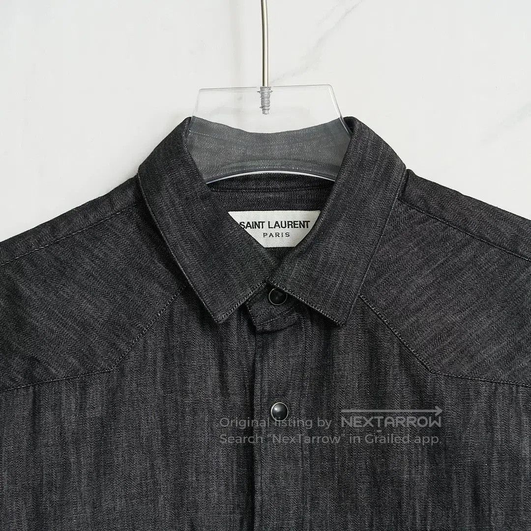 Saint Laurent Paris Authentic Saint Laurent Men's Logo Denim Shirt. Size US M / EU 48-50 / 2 - 2 Thumbnail