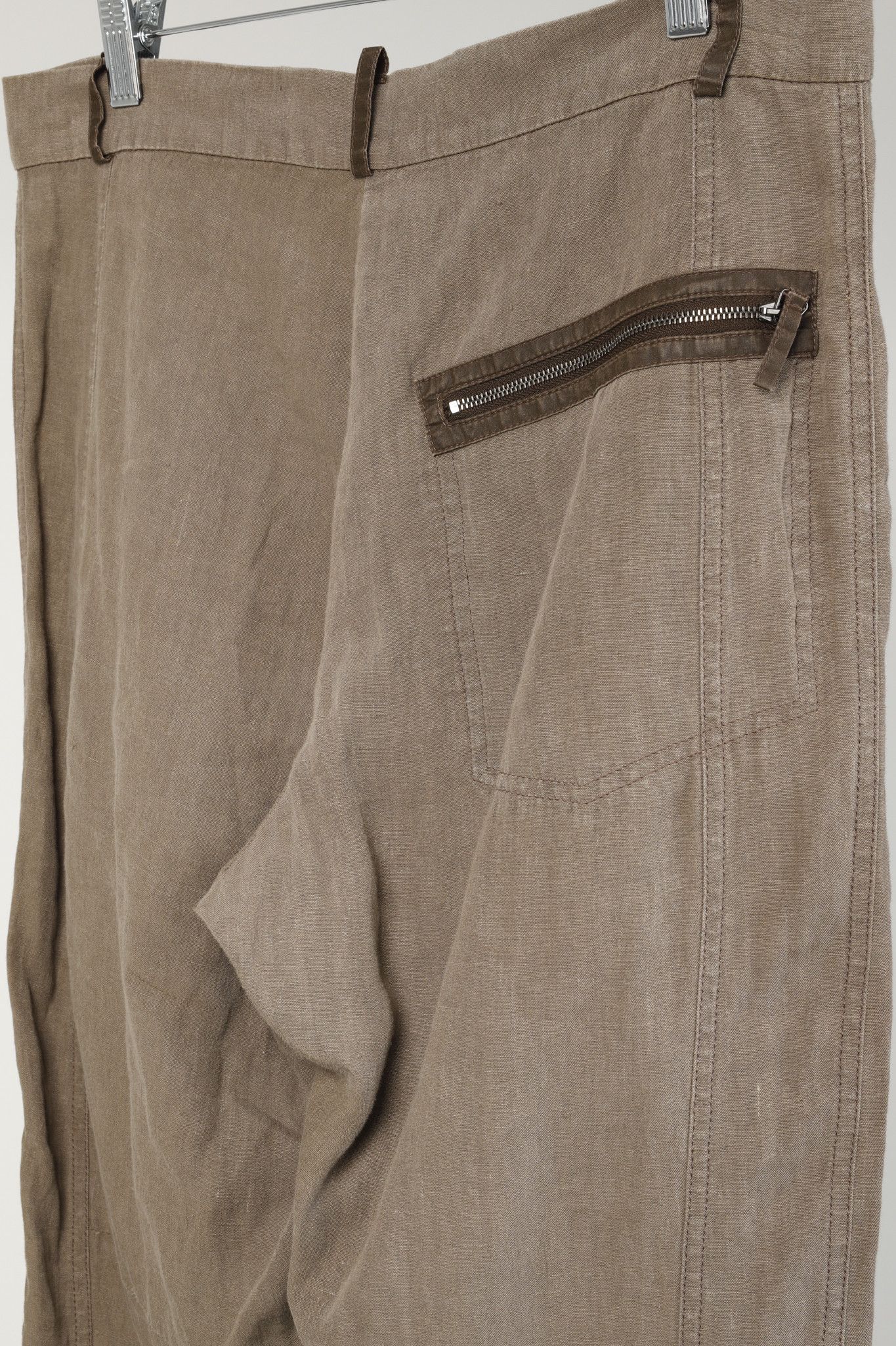 Annette Gortz Annette Gortz Rai Brown Linen Trim-Detail Zip-Pocket Culotte Size 32" / US 10 / IT 46 - 7 Thumbnail