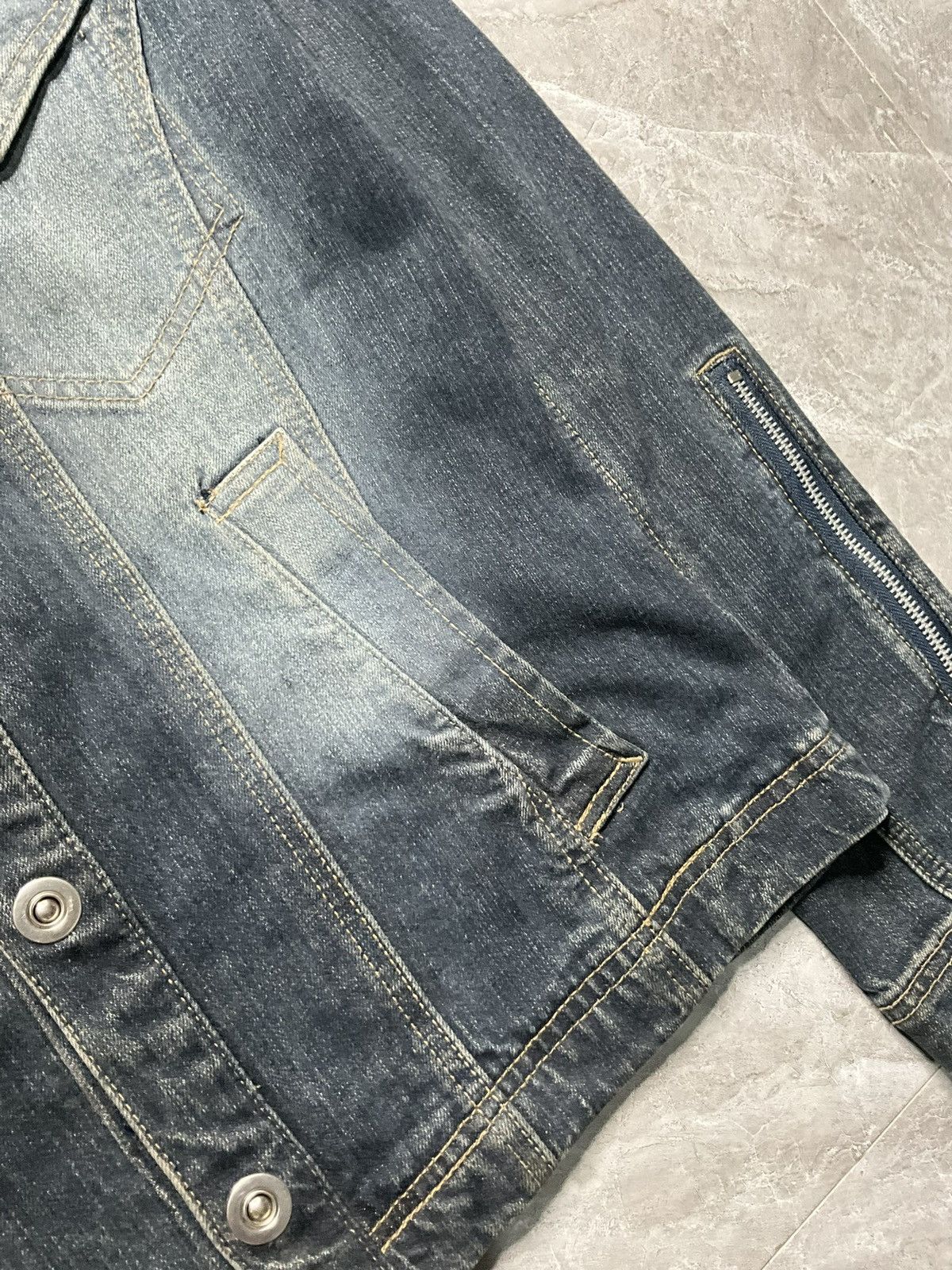 Japanese Brand Atelier Sab Men x If six was Nine Dirt Dyed Biker Denim Jkt Size US M / EU 48-50 / 2 - 8 Thumbnail