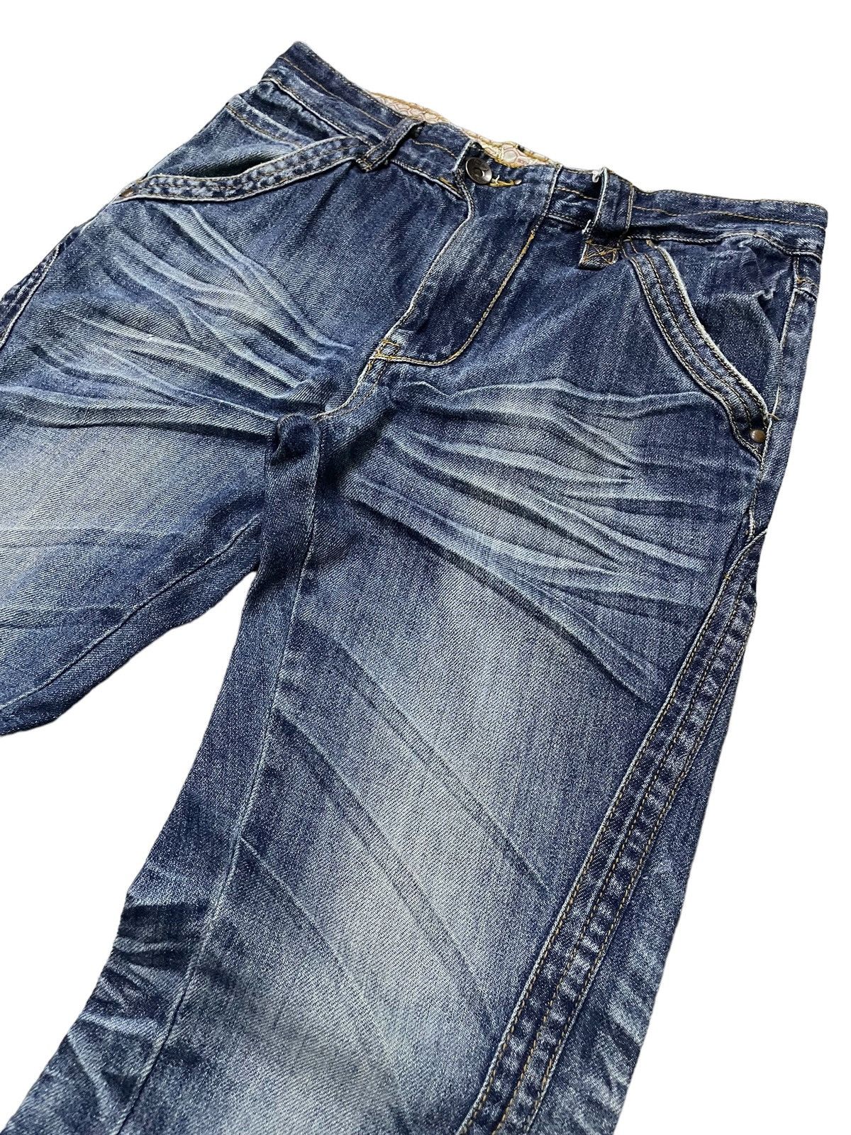 GOSTAR DE FUGA Vintage Soda Slanted Flat Seam 3D Claw Mark Loose Jeans Size US 31 - 9 Thumbnail