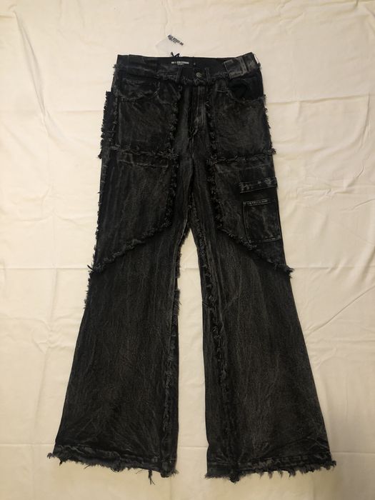 No Faith Studios Flared denim 001 black | Grailed