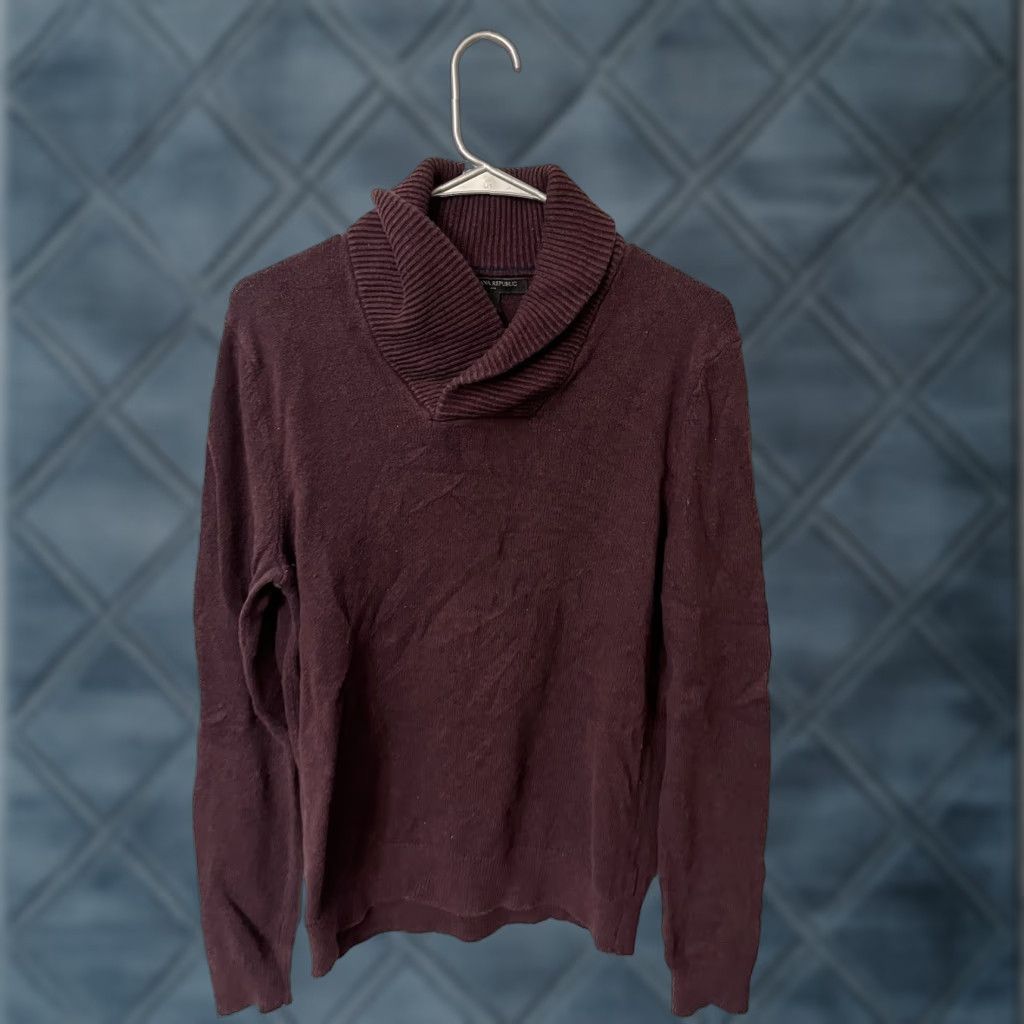 Banana Republic VINTAGE Banana Republic Sweater Mens Size Small Maroon Cozy Shawl-Collar Sweater Size US S / EU 44-46 / 1 - 1 Thumbnail