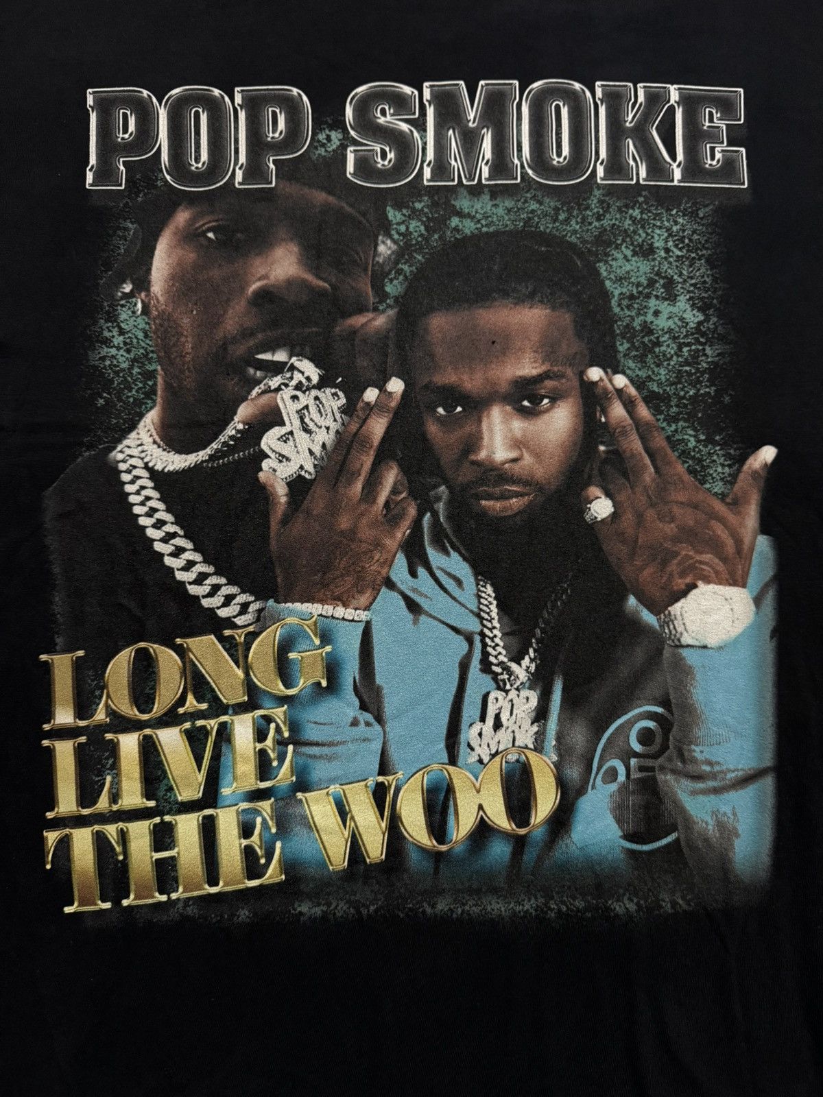 Rap Tees POP SMOKE LONG LIVE THE WOO HIP HOP TEE Size US L / EU 52-54 / 3 - 2 Thumbnail