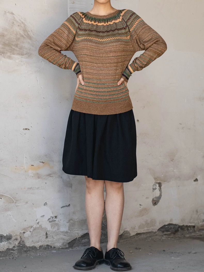 Kenzo KENZO Gold silk round neck knit sweater vintage Size M / US 6-8 / IT 42-44 - 2 Thumbnail