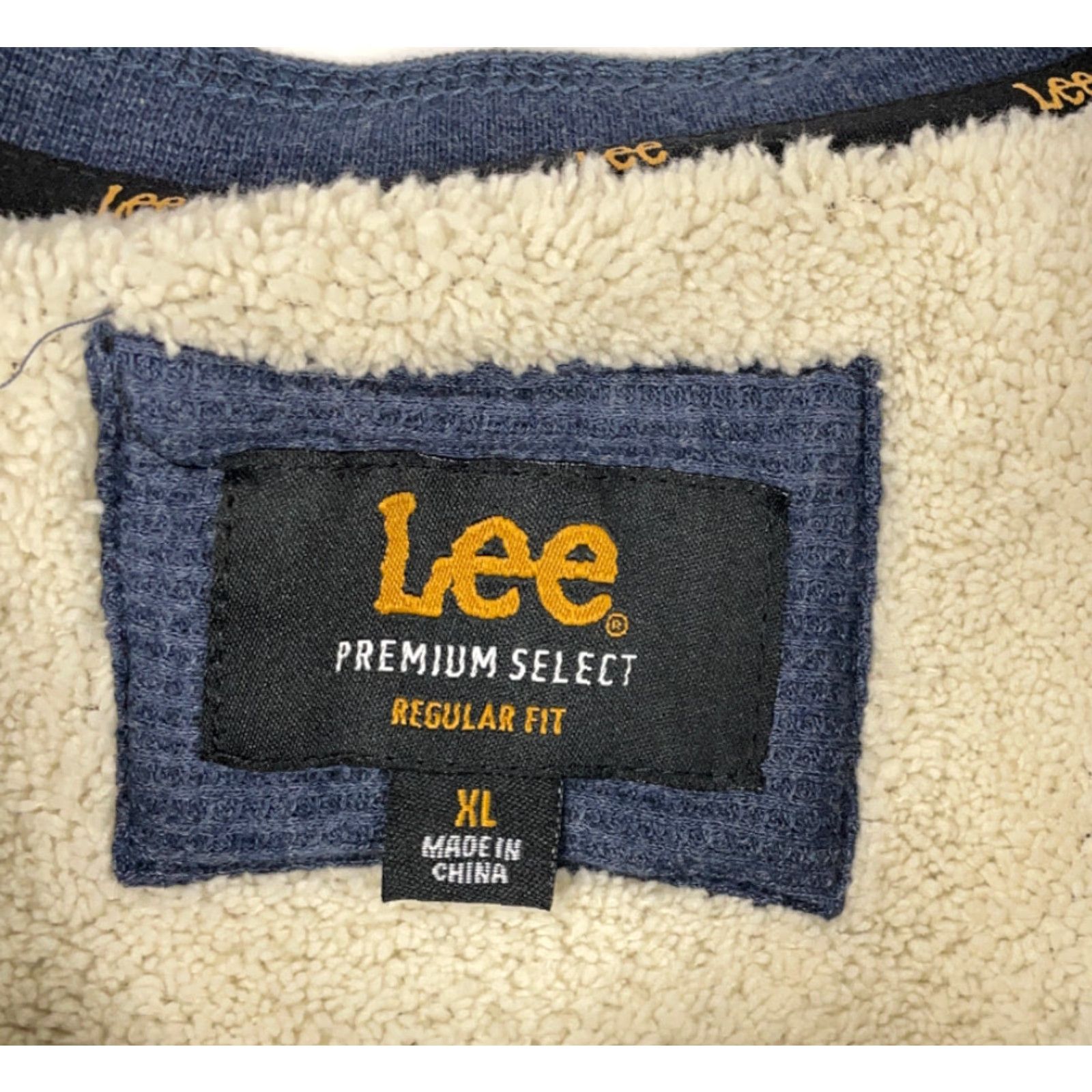Lee Lee Heavyweight Sherpa-Lined Henley Sweater Adult XL Dark Blue Thermal Pullover Size US XL / EU 56 / 4 - 4 Thumbnail