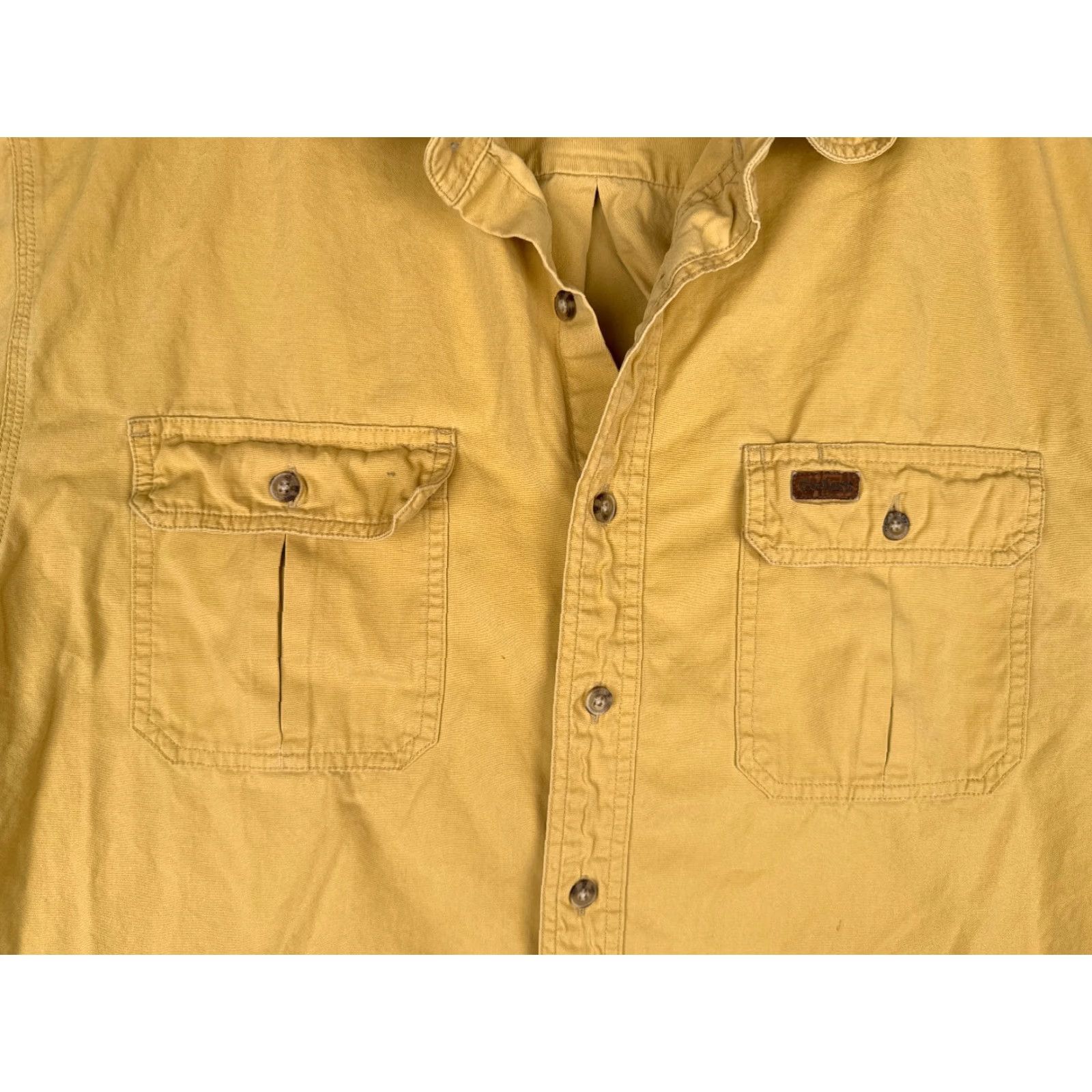Carhartt VINTAGE Carhartt Shirt Men Large Yellow Cotton Button Up Pocket Short Sleeve Work READ Size US L / EU 52-54 / 3 - 6 Thumbnail