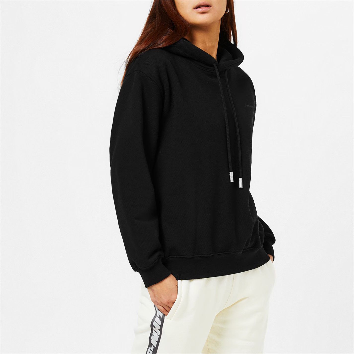 Off-White o1g2r1mq1224 Diagonal Logo Hoodie in Black Size XXS / US 00 / IT 34 - 6 Thumbnail