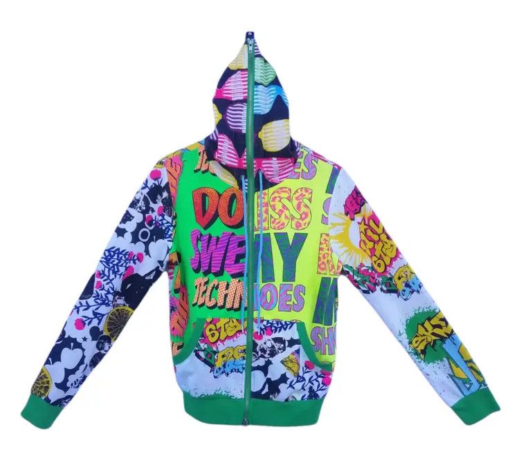 Japanese Brand ACDC RAG Graffiti Full Zip Up Hoodie Jacket Size M / US 6-8 / IT 42-44 - 3 Thumbnail