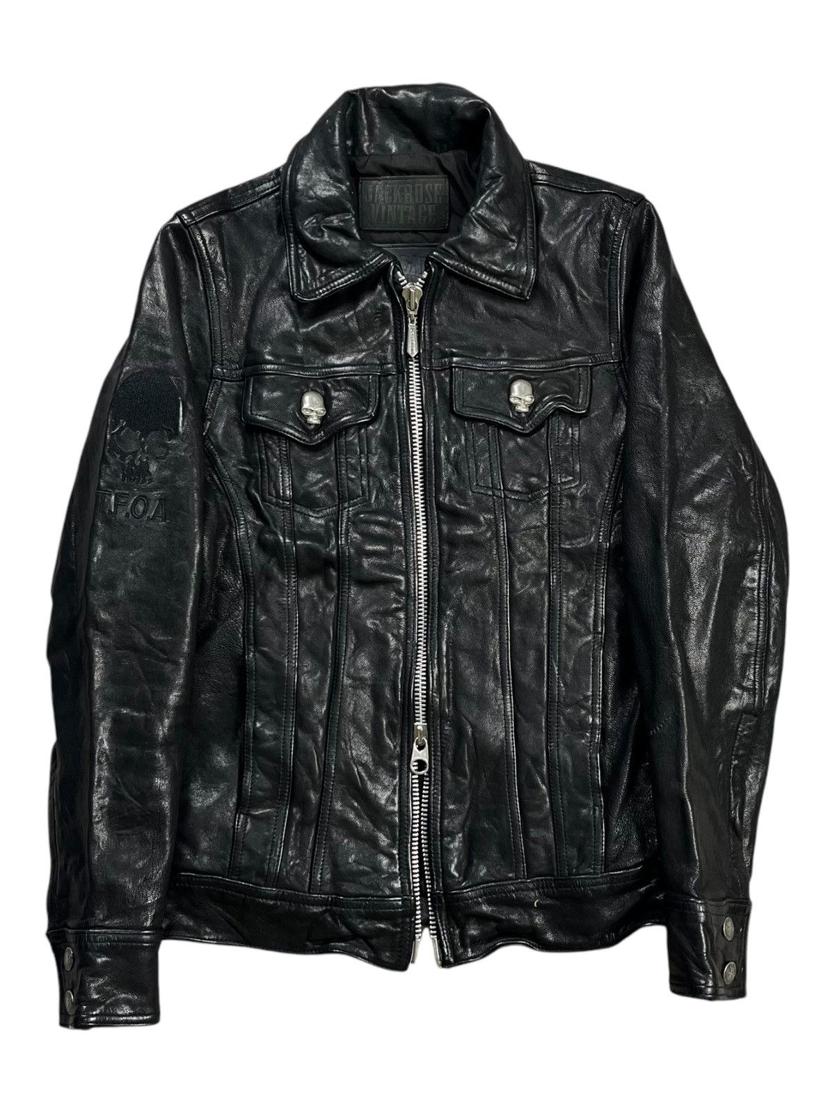JACKROSE 2000s Jackrose x Collars - Skull Button Leather Jacket - Size US M / EU 48-50 / 2 - 4 Thumbnail