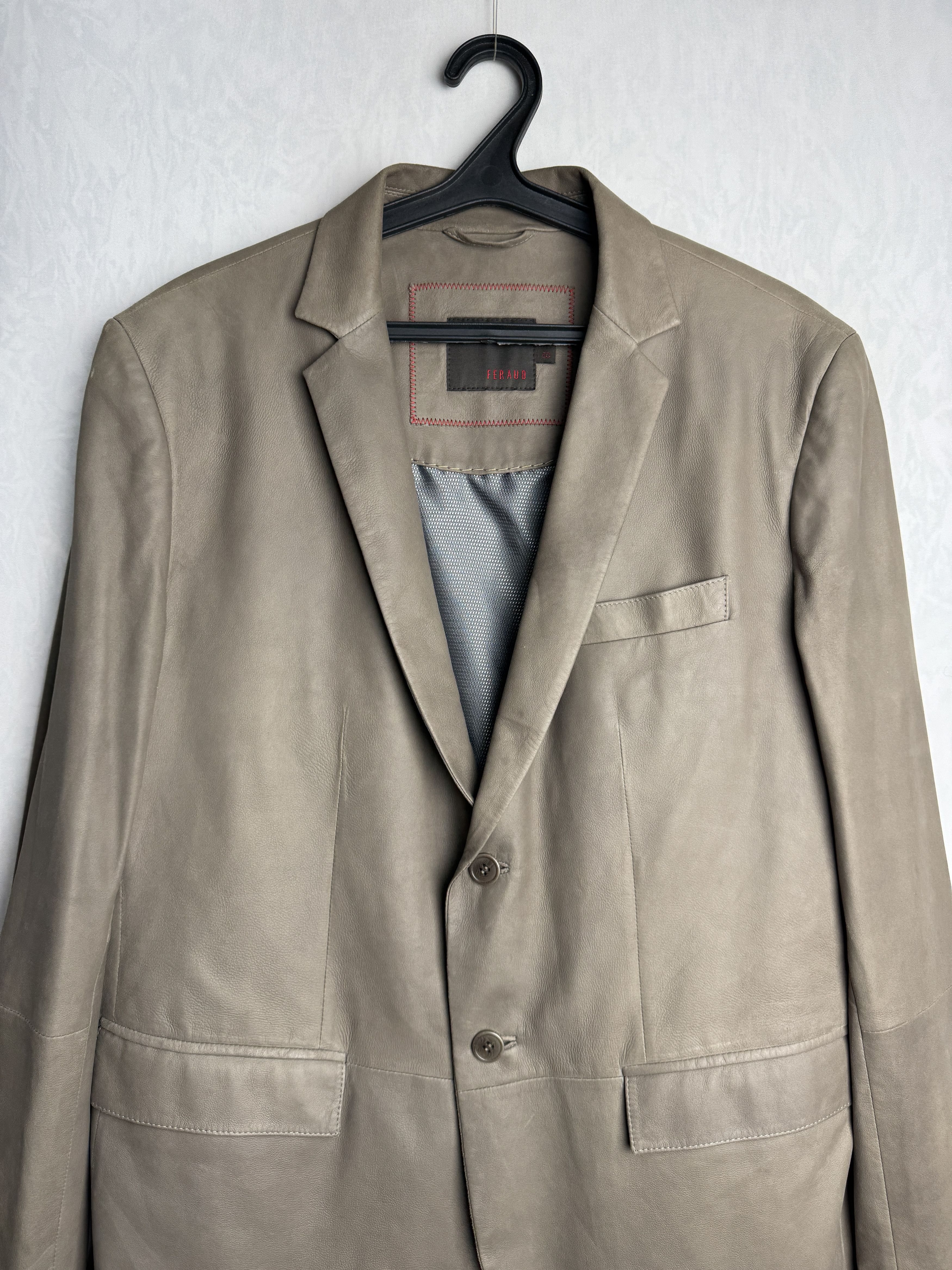 Designer × Louis Feraud FERAUD men’s leather suit jacket Size 50R - 8 Thumbnail