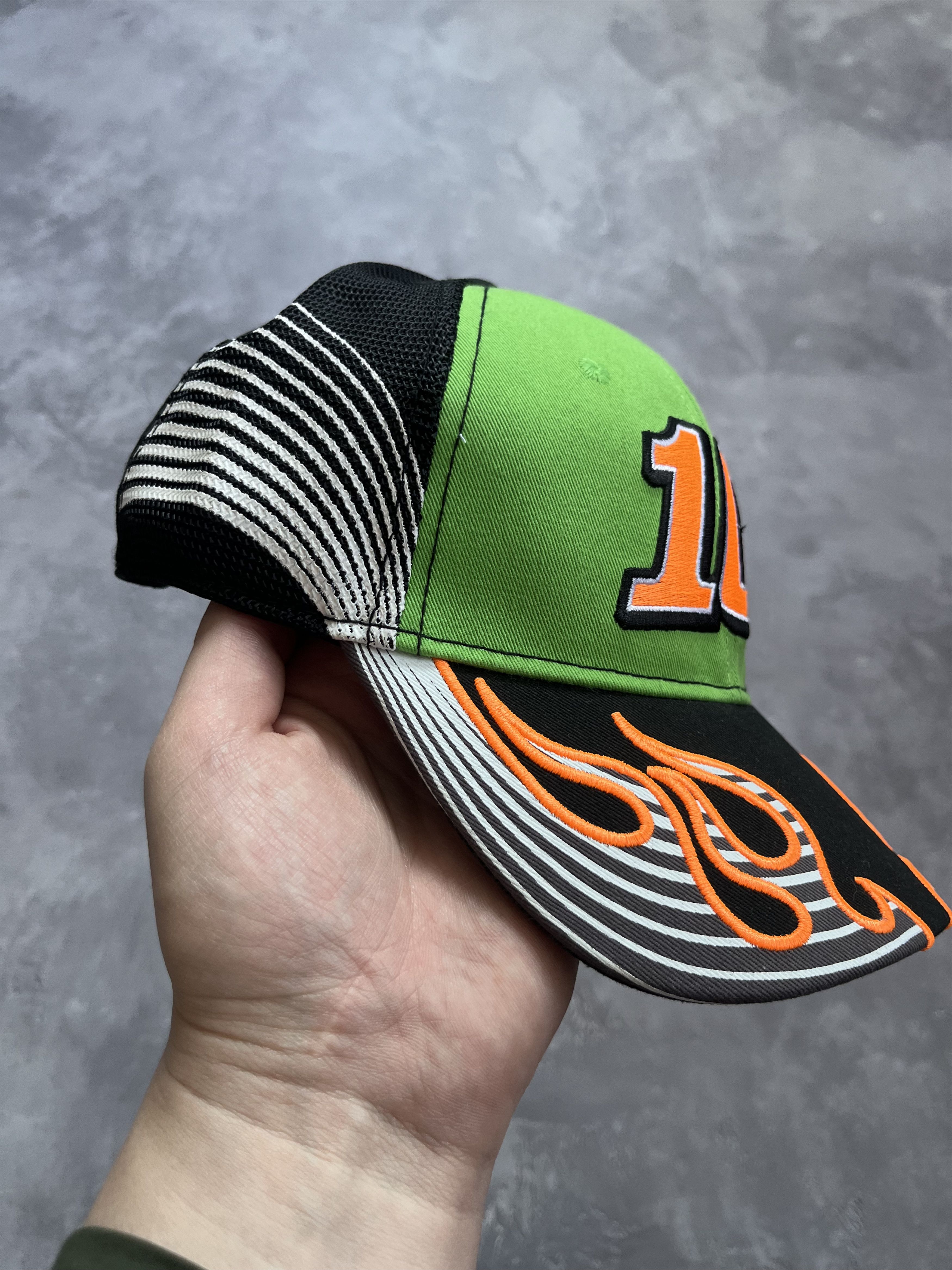 NASCAR NASCAR Hat #10 Flame Team Racing Snap Back Cap Trucker Hat Size ONE SIZE - 2 Thumbnail