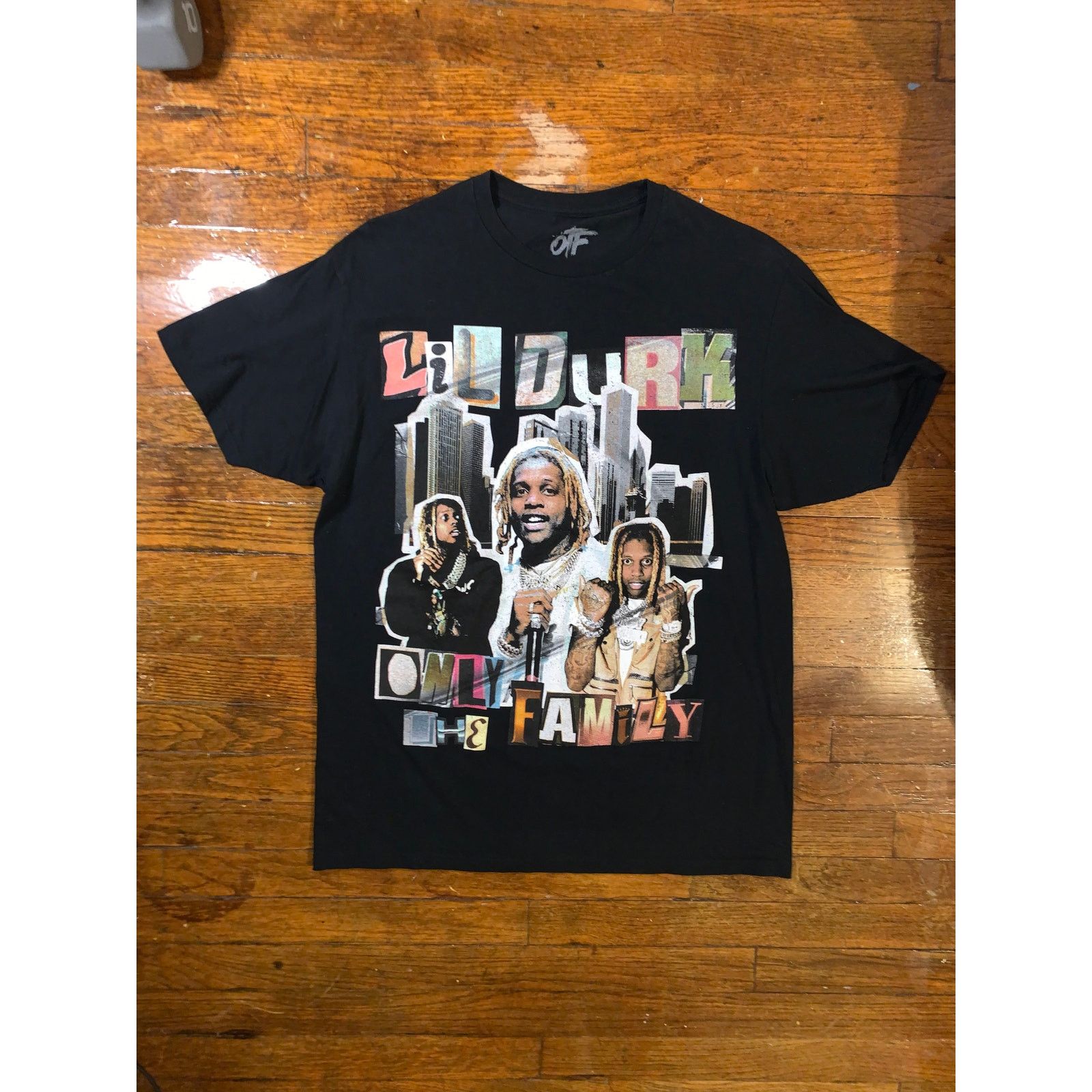 Rap Tees Lil Durk OTF Collage Rap T Shirt Black Large Made in USA Size US L / EU 52-54 / 3 - 2 Thumbnail