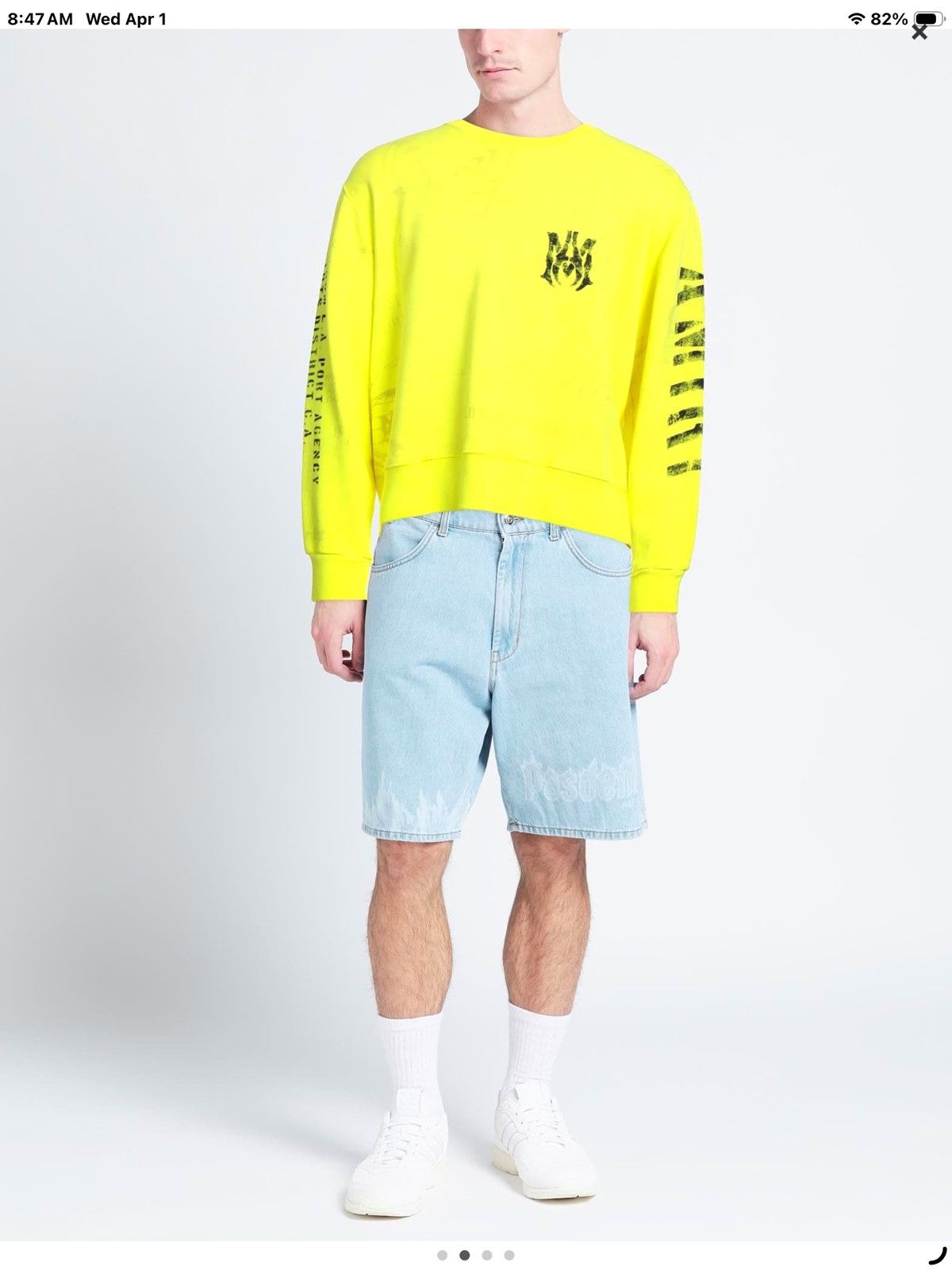 Amiri Mike Amiri stencil long sleeve sweater designer yellow italy Size US L / EU 52-54 / 3 - 3 Thumbnail