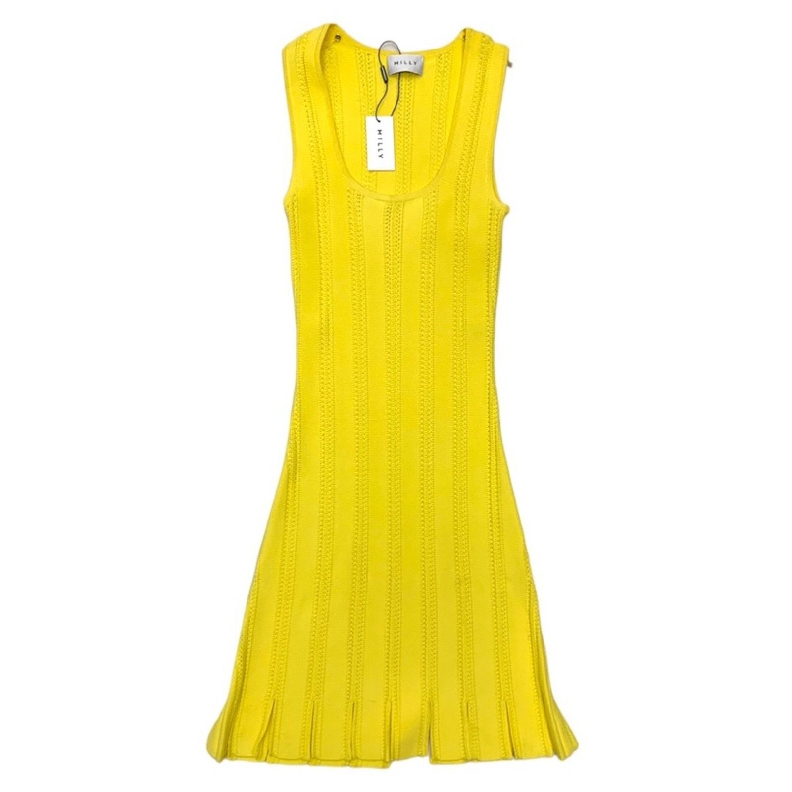 MILLY NWT Milly Yellow Knitted Dress Size S Size S / US 4 / IT 40 - 3 Thumbnail