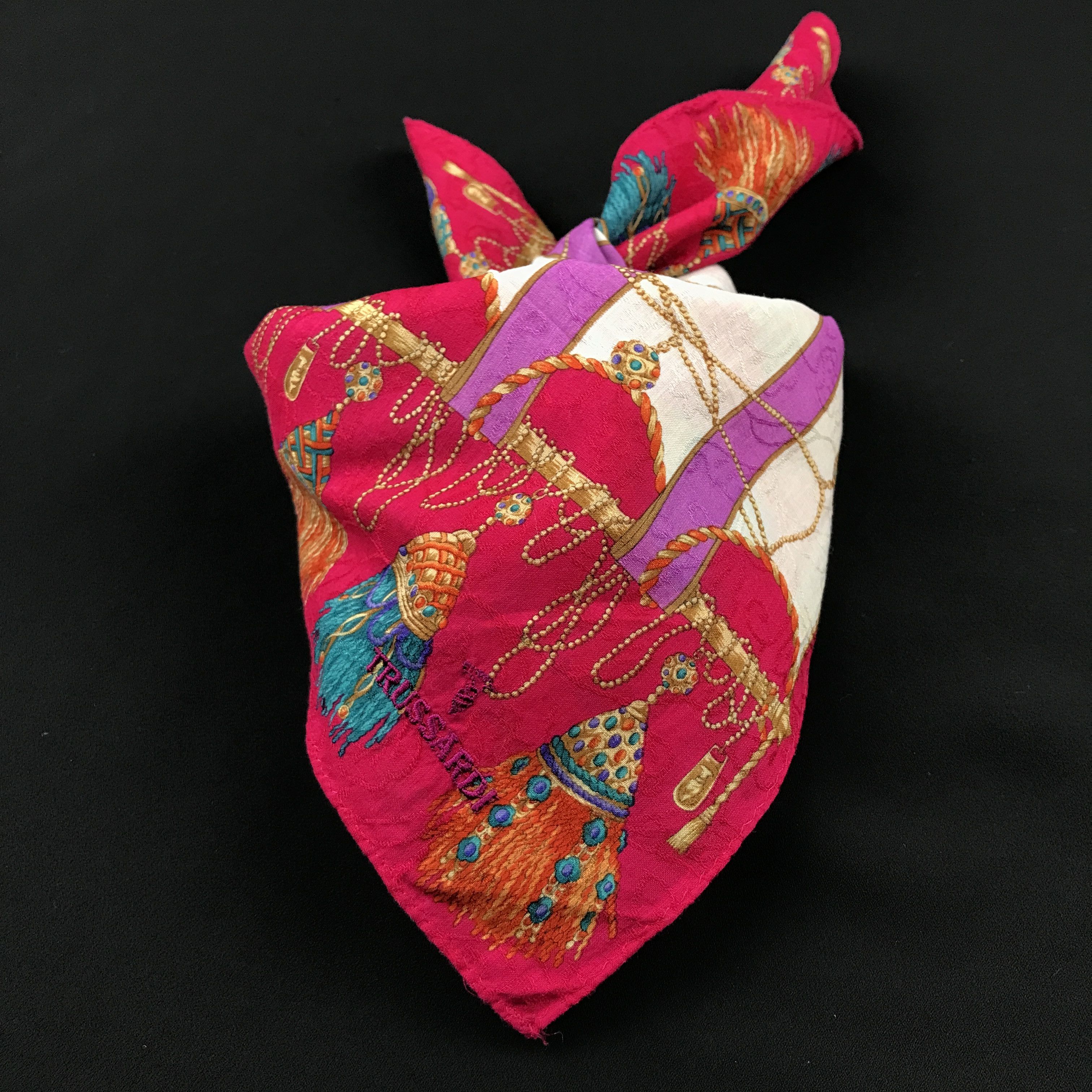 Designer × Trussardi × Vintage Vintage Trussardi Bandana Neckerchief Handkerchief Size ONE SIZE - 4 Thumbnail