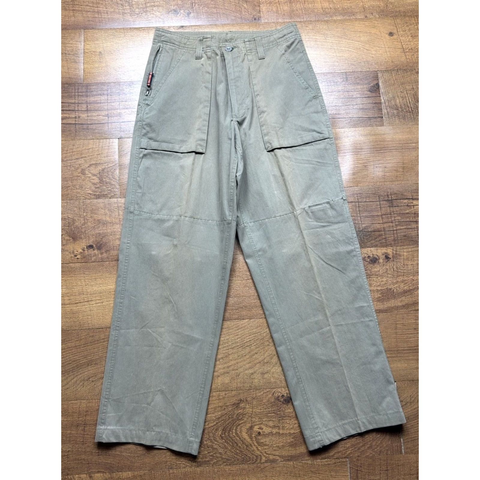 Gap VINTAGE GAP Pants Mens Green Military Paratrooper Baggy Sz S - 31X29 - READ Size US 31 - 2 Thumbnail