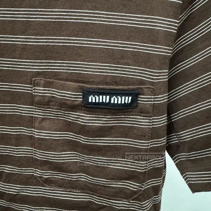 Miu Miu Miu Miu Brown Striped Cotton Summer T-Shirt . Size S / US 4 / IT 40 - 2 Thumbnail
