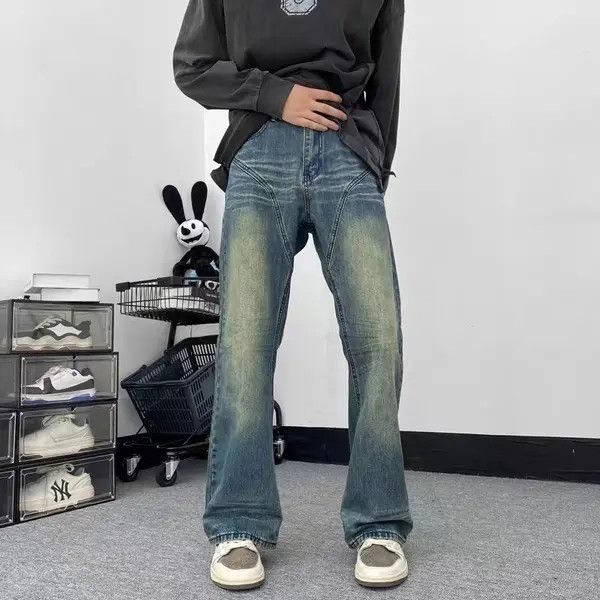 VIBE Vintage distressed washed corrugated bootcut jeans Size US 34 / EU 50 - 1 Thumbnail