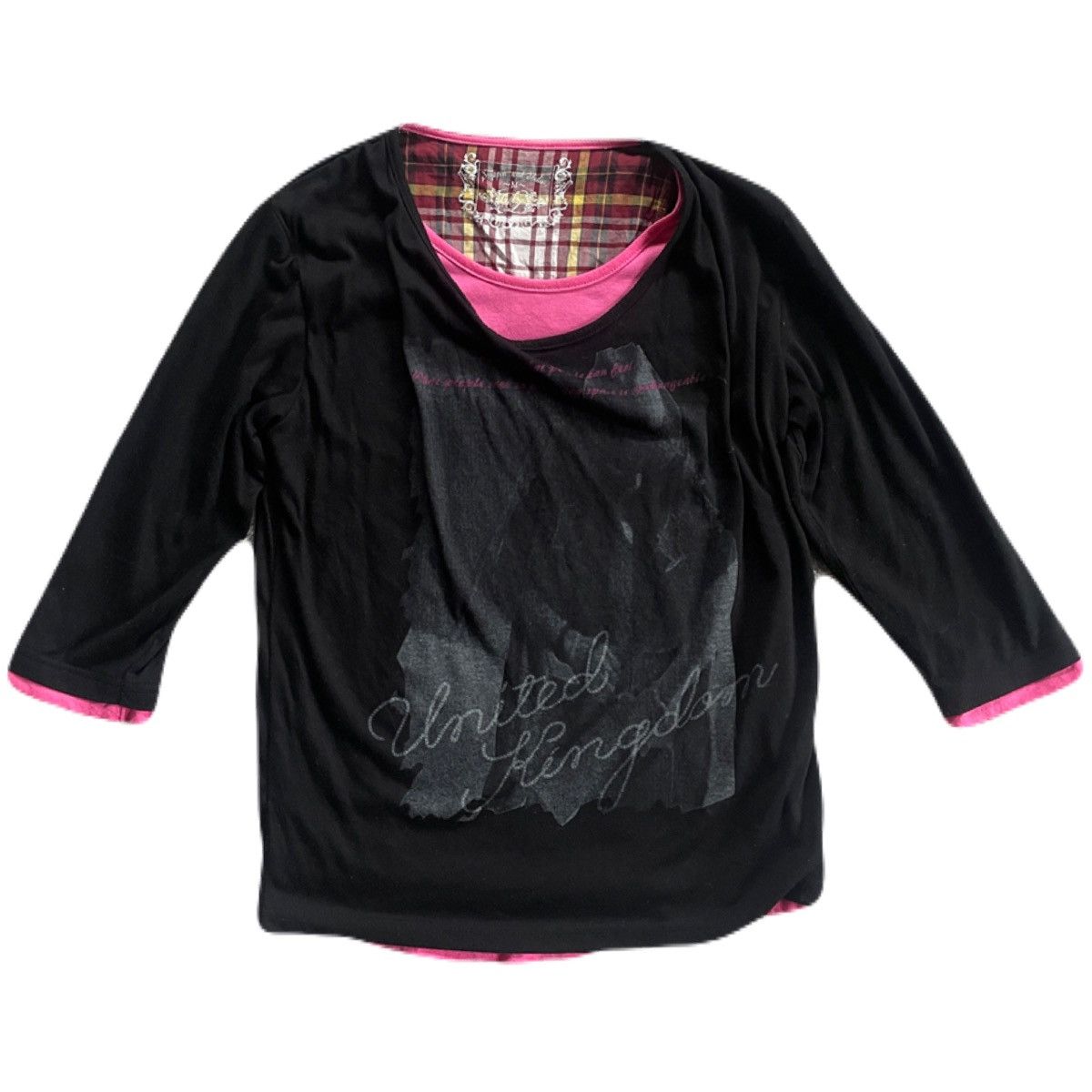 If Six Was Nine 2000s Japanese archive Layered Drape Poem 3/4 Sleeve Tee Y2K Size US S / EU 44-46 / 1 - 2 Thumbnail