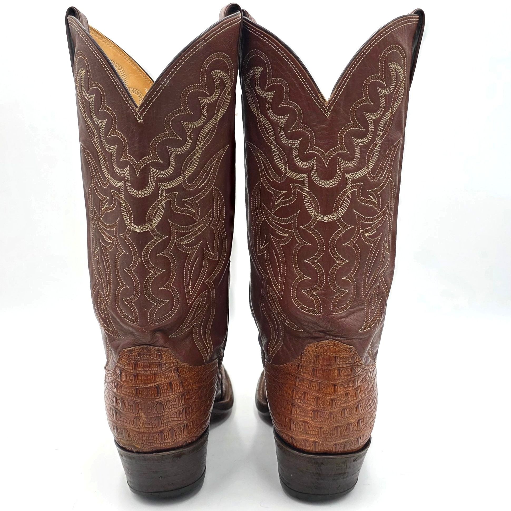 Justin Boots Vintage Justin Boots Rare Exotic Hornback Alligator Men 10D Size US 10 / EU 43 - 9 Thumbnail