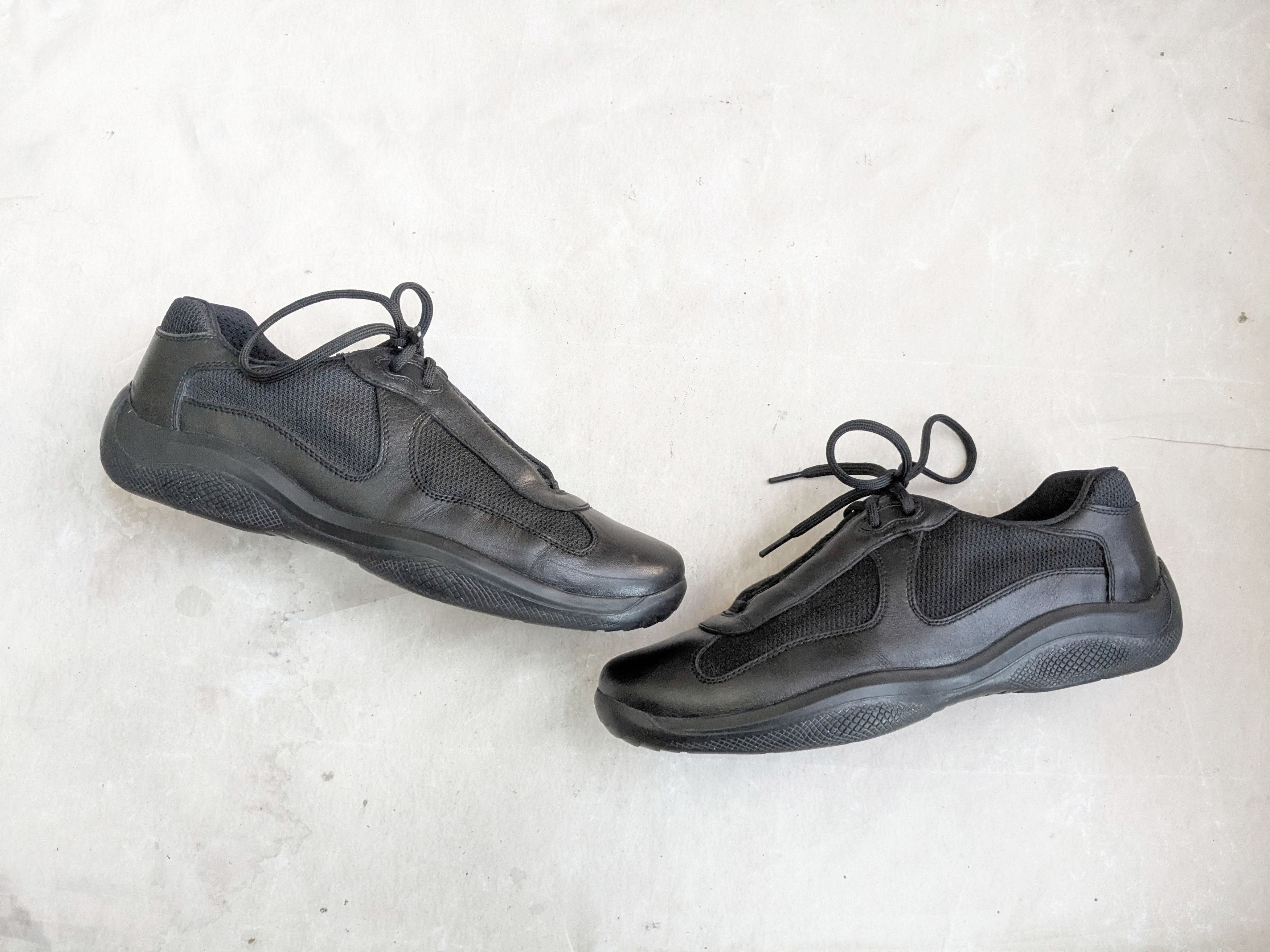 Prada America's Cup Black Red 9 Leather Low Tops