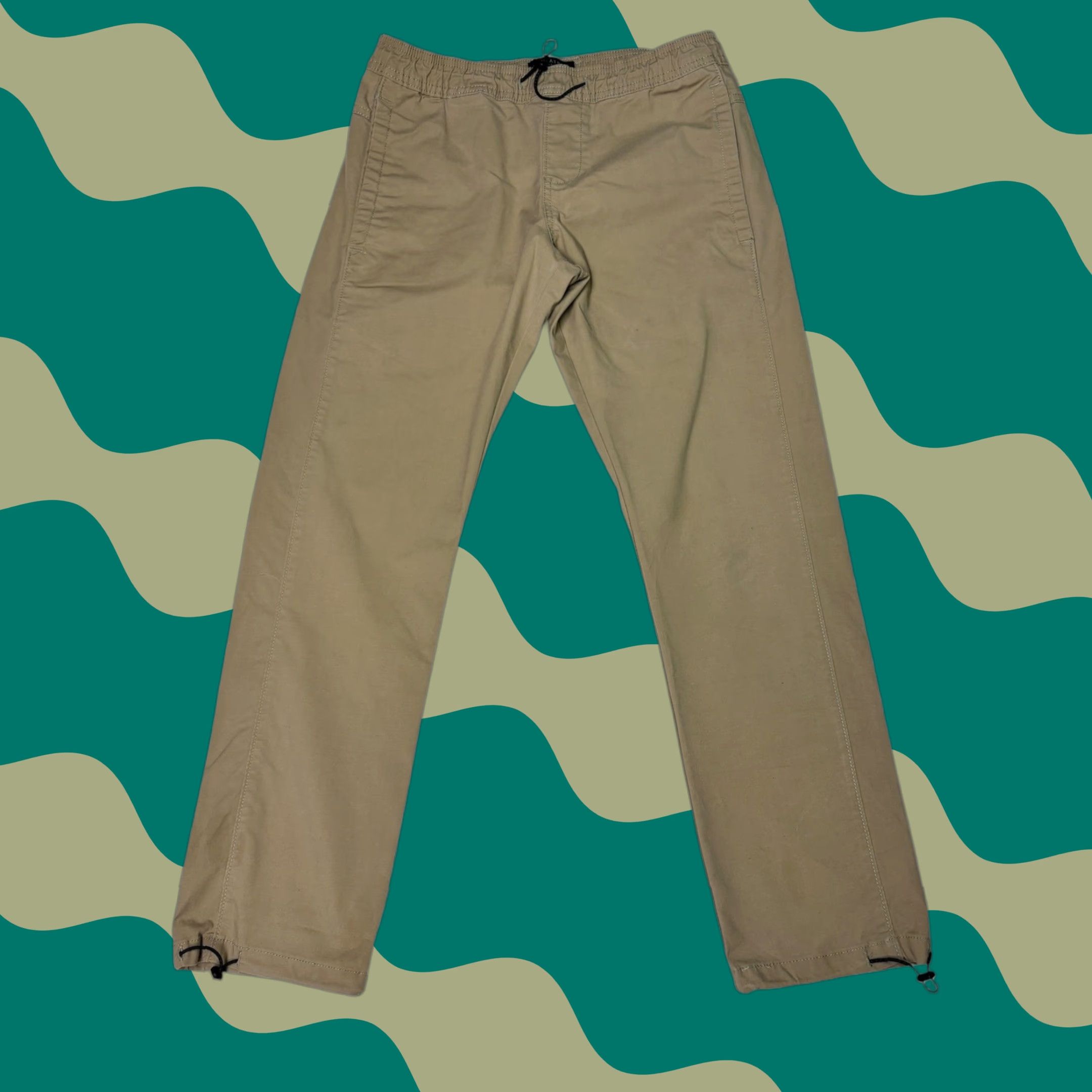 Vintage Levi Strauss & Co. Signature Men Jogger Pants S Beige Casual Drawstring Size US 29 - 1 Thumbnail