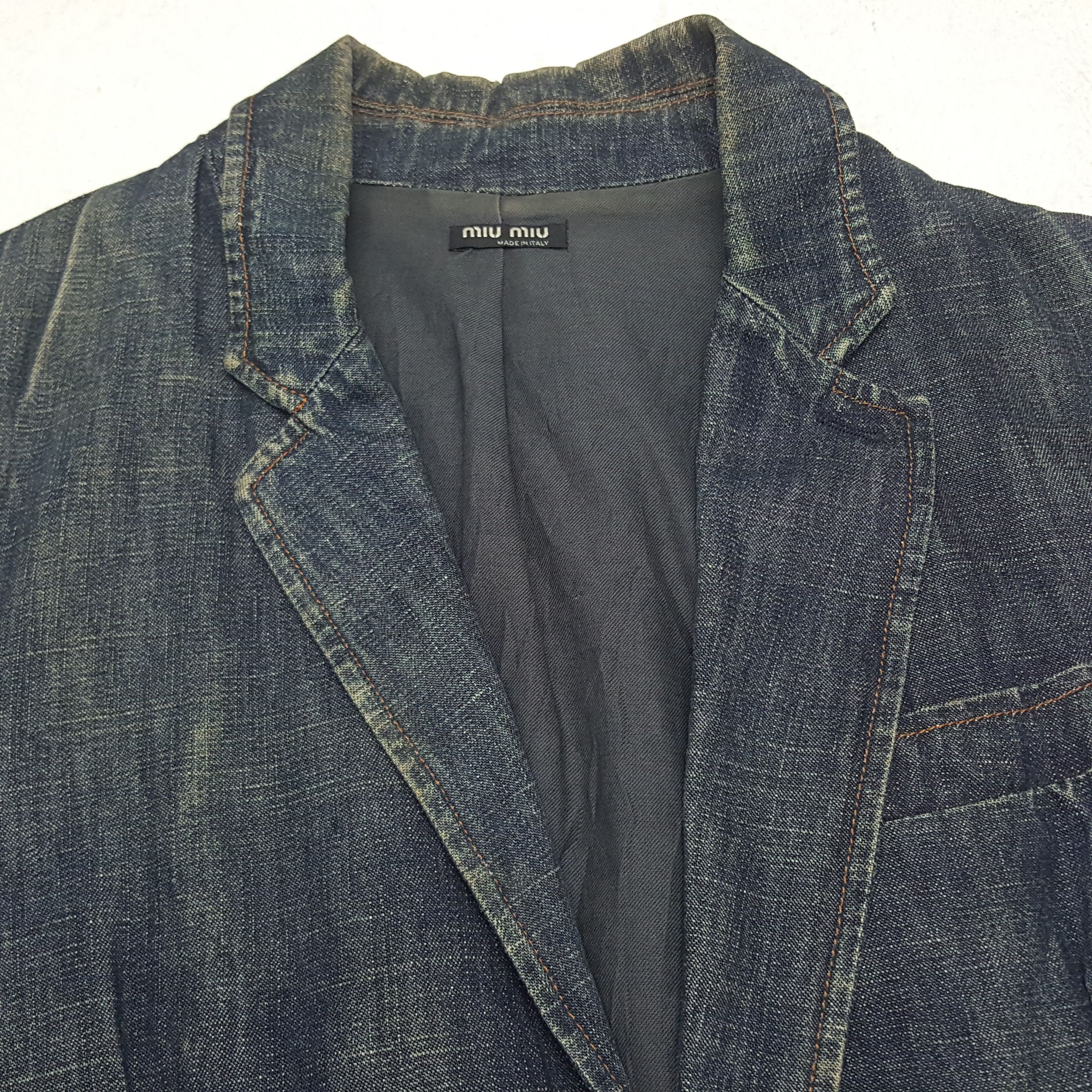 Miu Miu × Vintage Vintage Miu Miu Denim Button Blazer Jacket Size US S / EU 44-46 / 1 - 4 Thumbnail