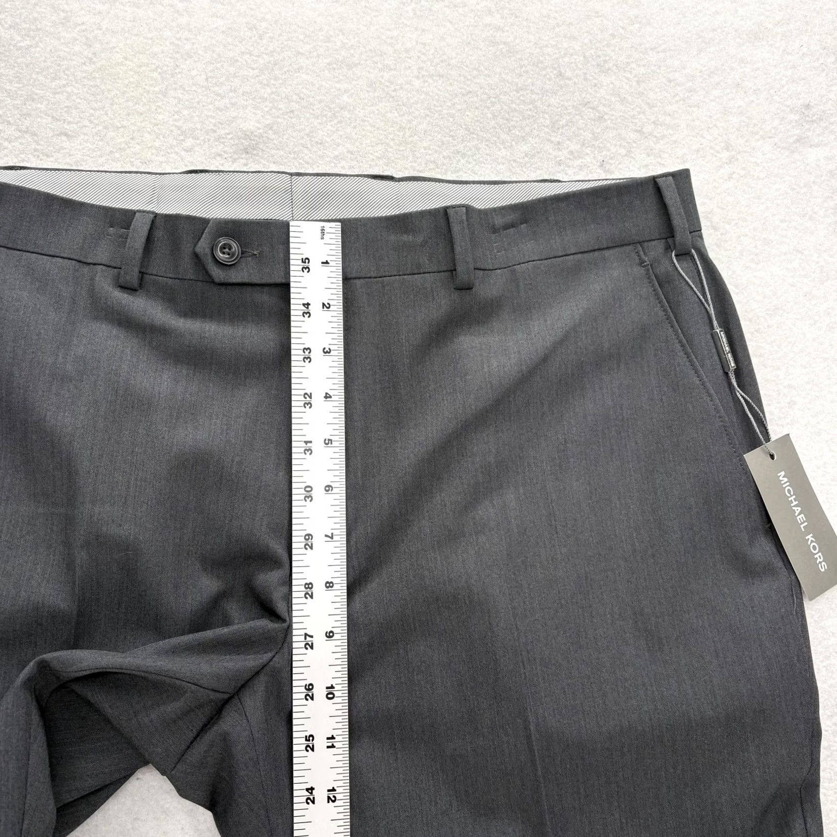 Michael Kors Michael Kors Dress Pants Mens 36x30 Gray Classic Fit Flat Front Pockets Stretch Business Formal NWT Size US 36 / EU 52 - 6 Thumbnail