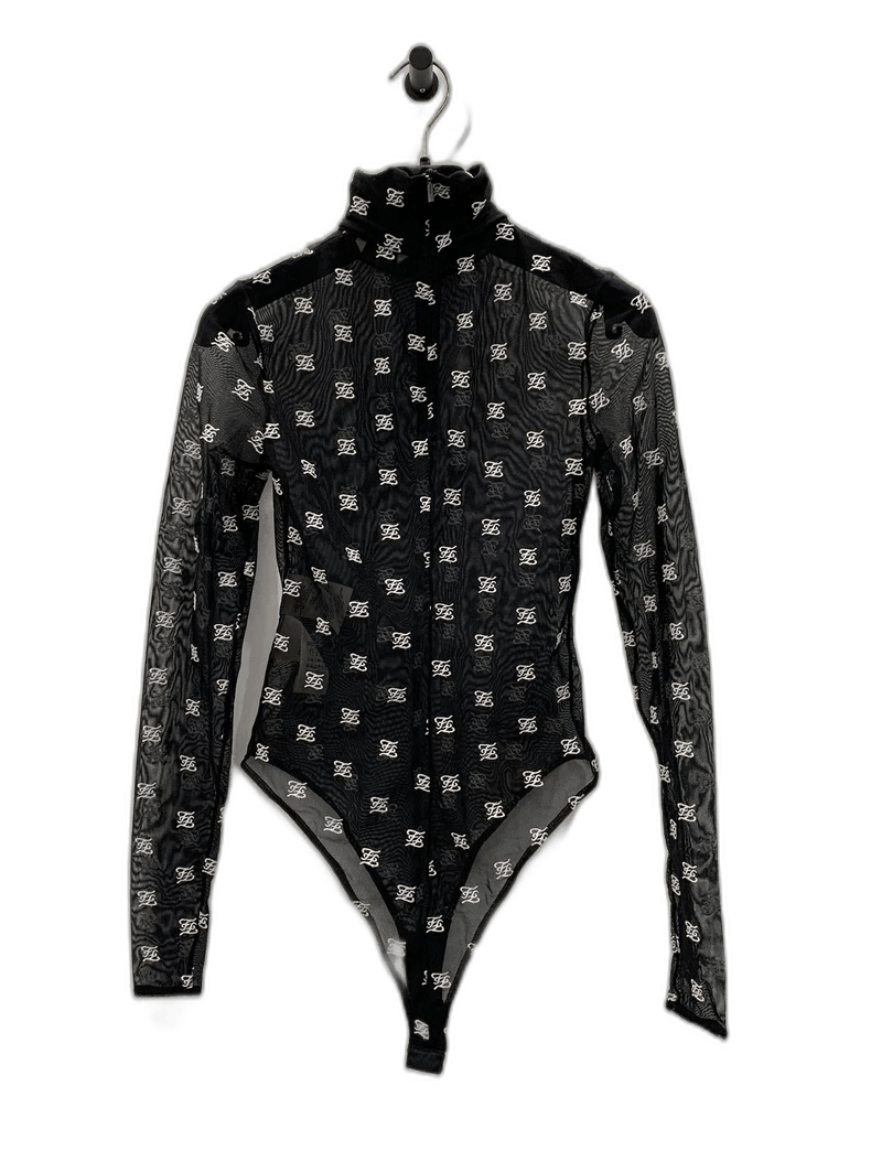 Fendi Fendi Lace FF Print Black Bodysuit Size XS / US 0-2 / IT 36-38 - 1 Thumbnail