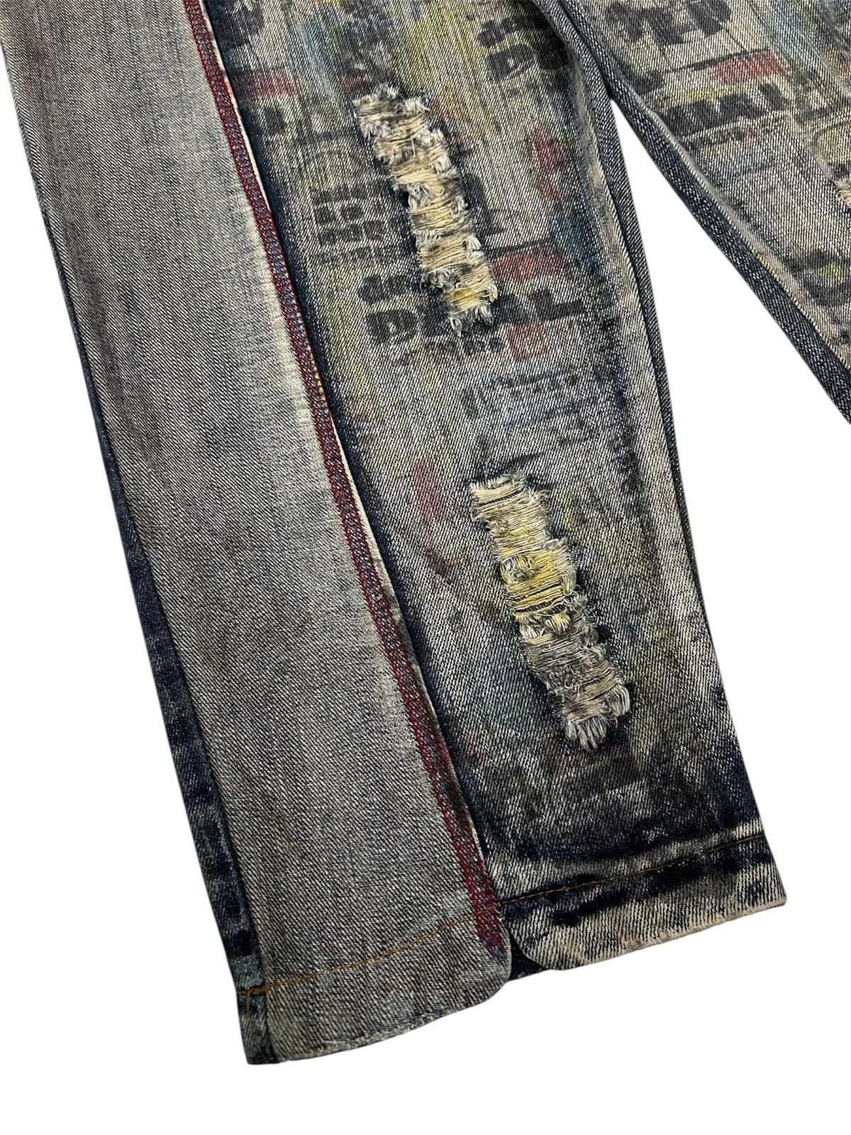 Japanese Brand Vintage Y2K Japanese Sick Artwork Denim Double Layer Jeans Size US 28 / EU 44 - 12 Thumbnail