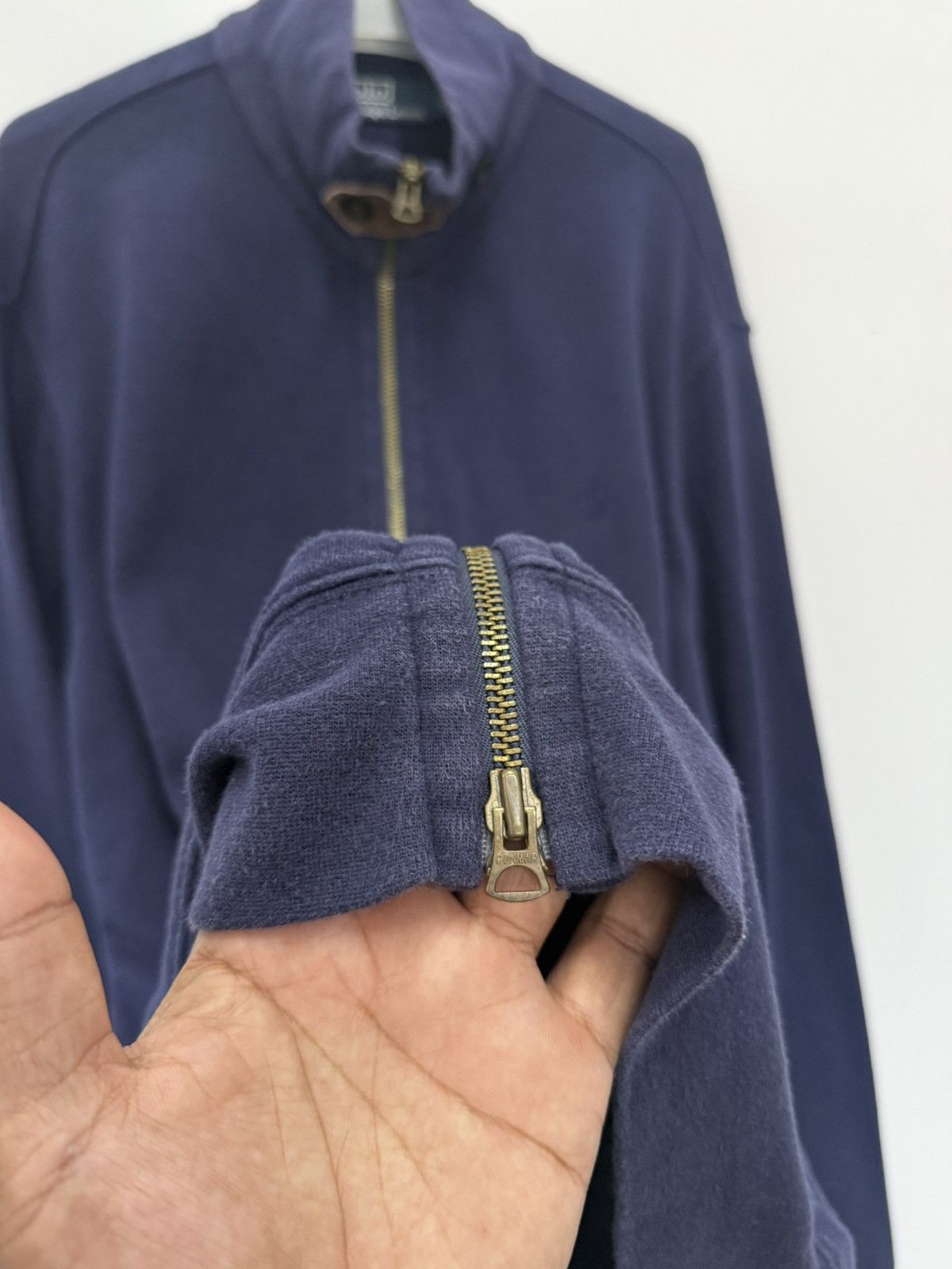 Polo Ralph Lauren 🔥 Polo Ralph Lauren Small Pony Leather Part sweat Jacket -L Size US L / EU 52-54 / 3 - 8 Thumbnail
