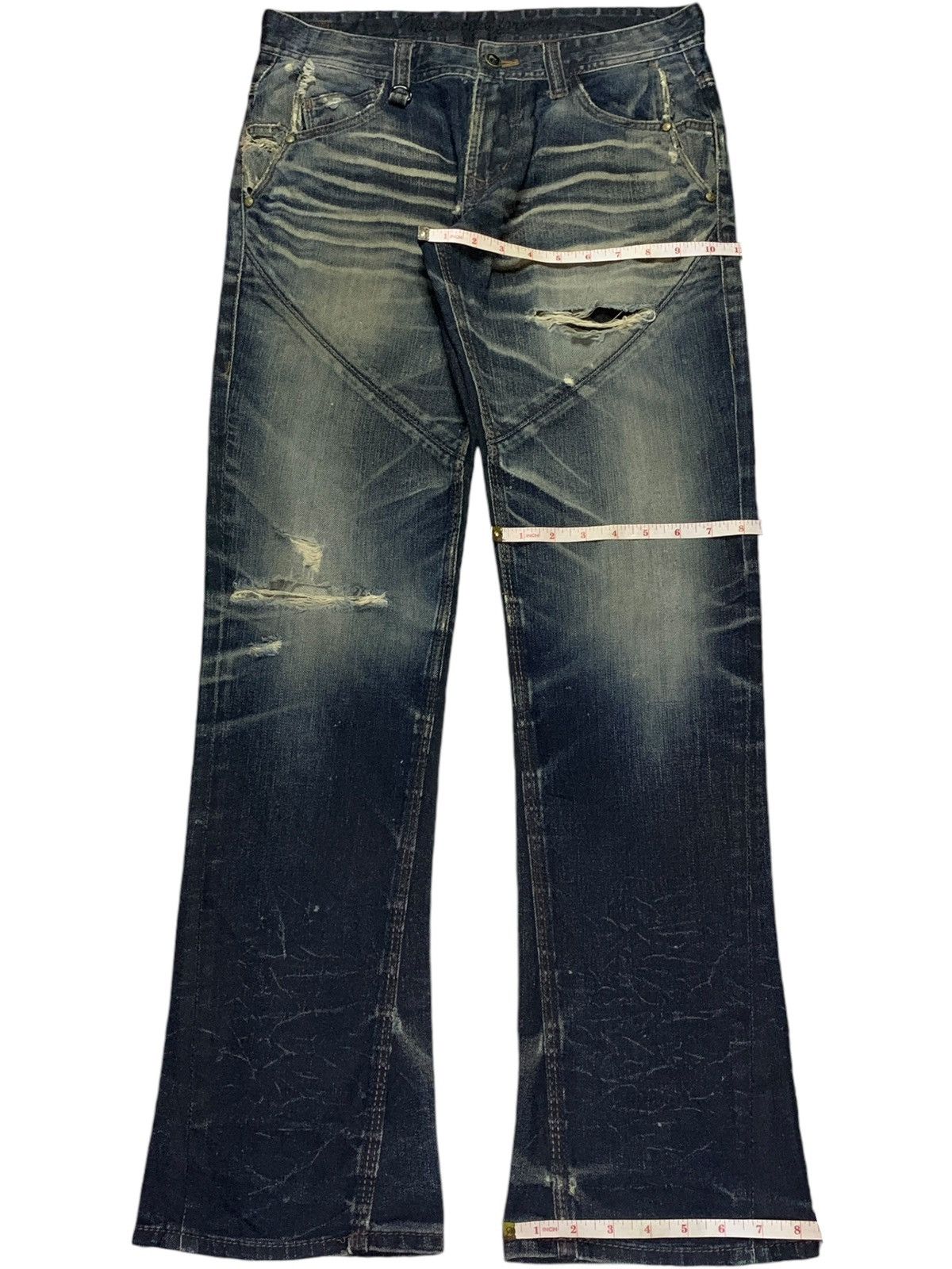 Japanese Brand Vintage Japanese Brand Rusty Mud Wash 9 Pocket Bootcut Jeans Size US 32 / EU 48 - 14 Thumbnail