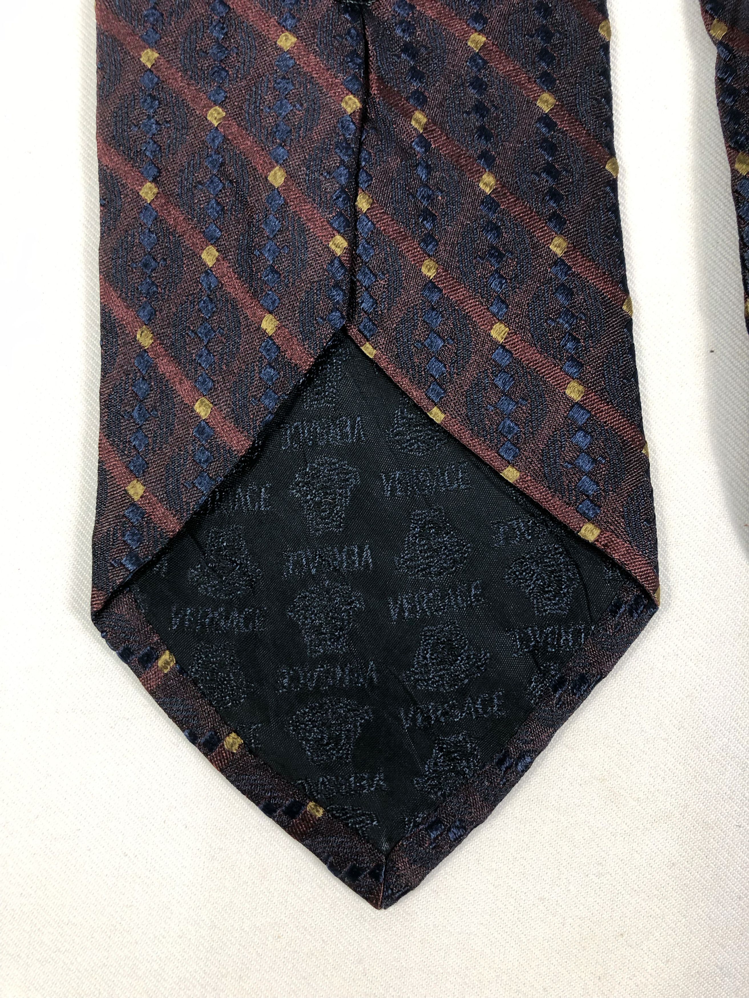 Versace Rare Versace Medusa Silk Tie Made in Italy Size ONE SIZE - 7 Thumbnail