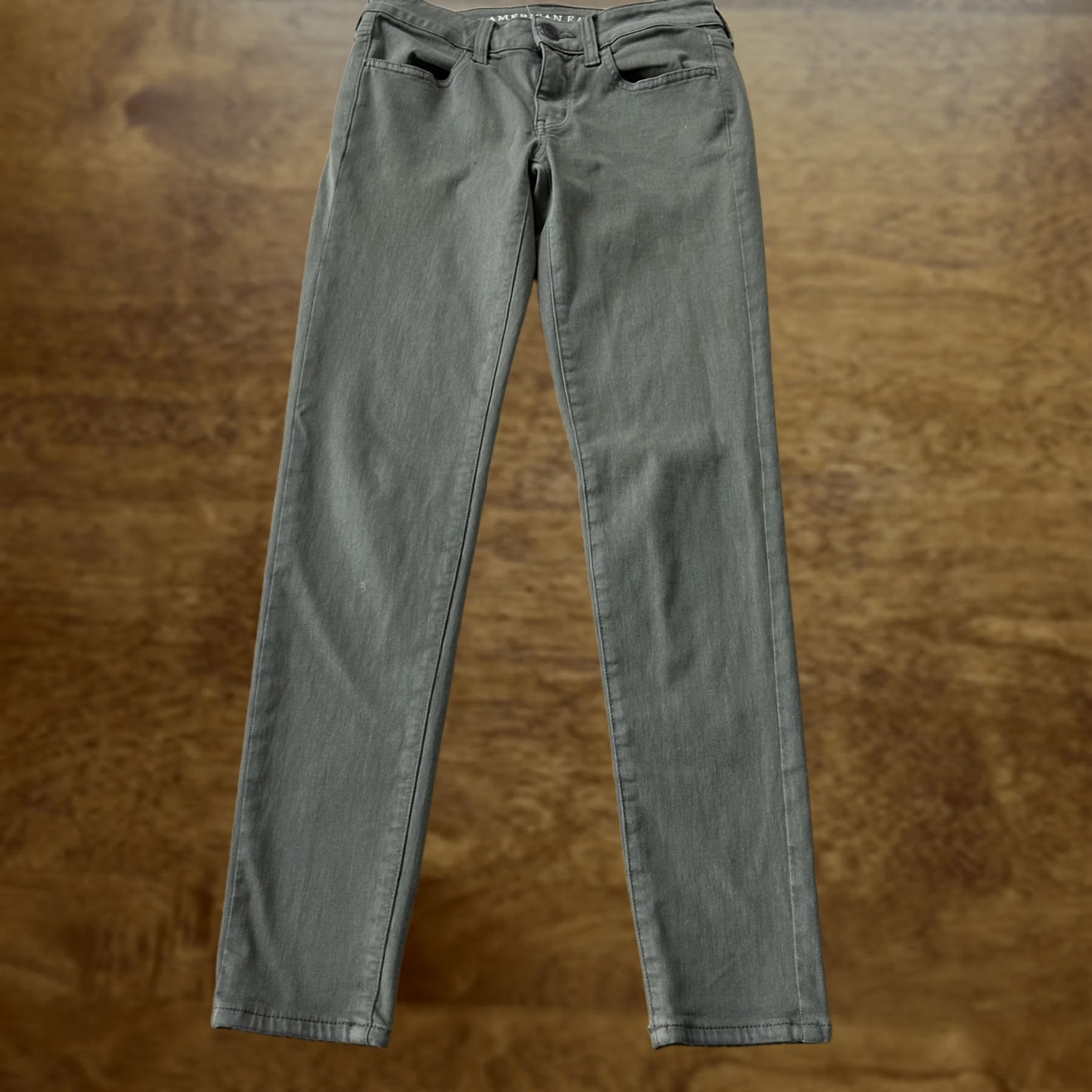 American Eagle Outfitters American Eagle Outfitters Super Stretch X Skinny Jeans Womens 2/26 Green Denim Size 26" / US 2 / IT 38 - 1 Thumbnail