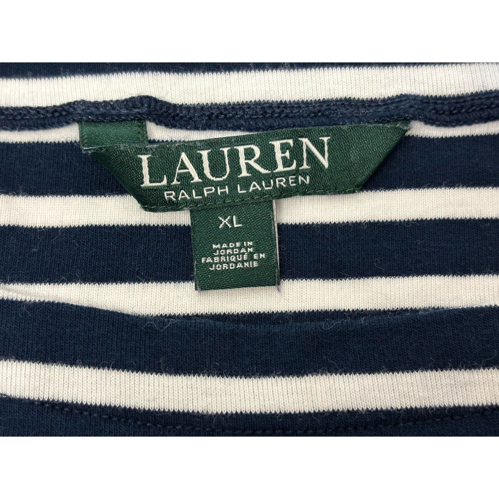 Lauren Ralph Lauren Lauren by Ralph Lauren Navy/White Striped Top T-Shirt Sz XL Size XL / US 12-14 / IT 48-50 - 3 Thumbnail