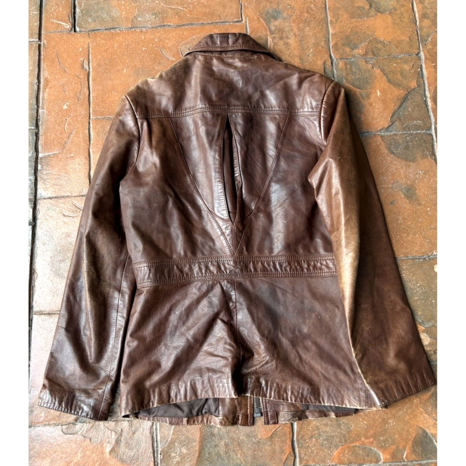 Vintage VINTAGE Chess King Leather Jacket Jacket 40 Red Full Zip Mens Size US XXS / EU 40 - 3 Thumbnail