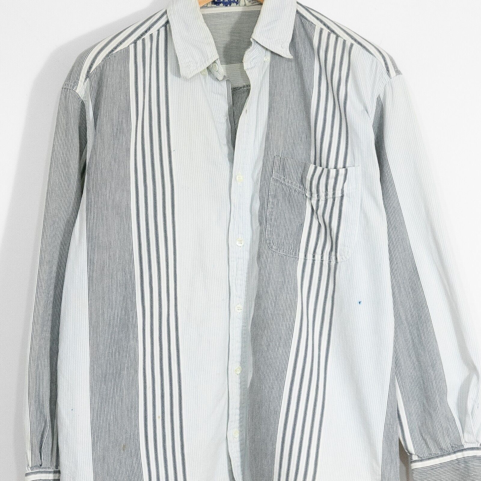 Vintage Vintage Striped Denim Button Up Shirt Medium - Long Sleeve Size US M / EU 48-50 / 2 - 2 Thumbnail